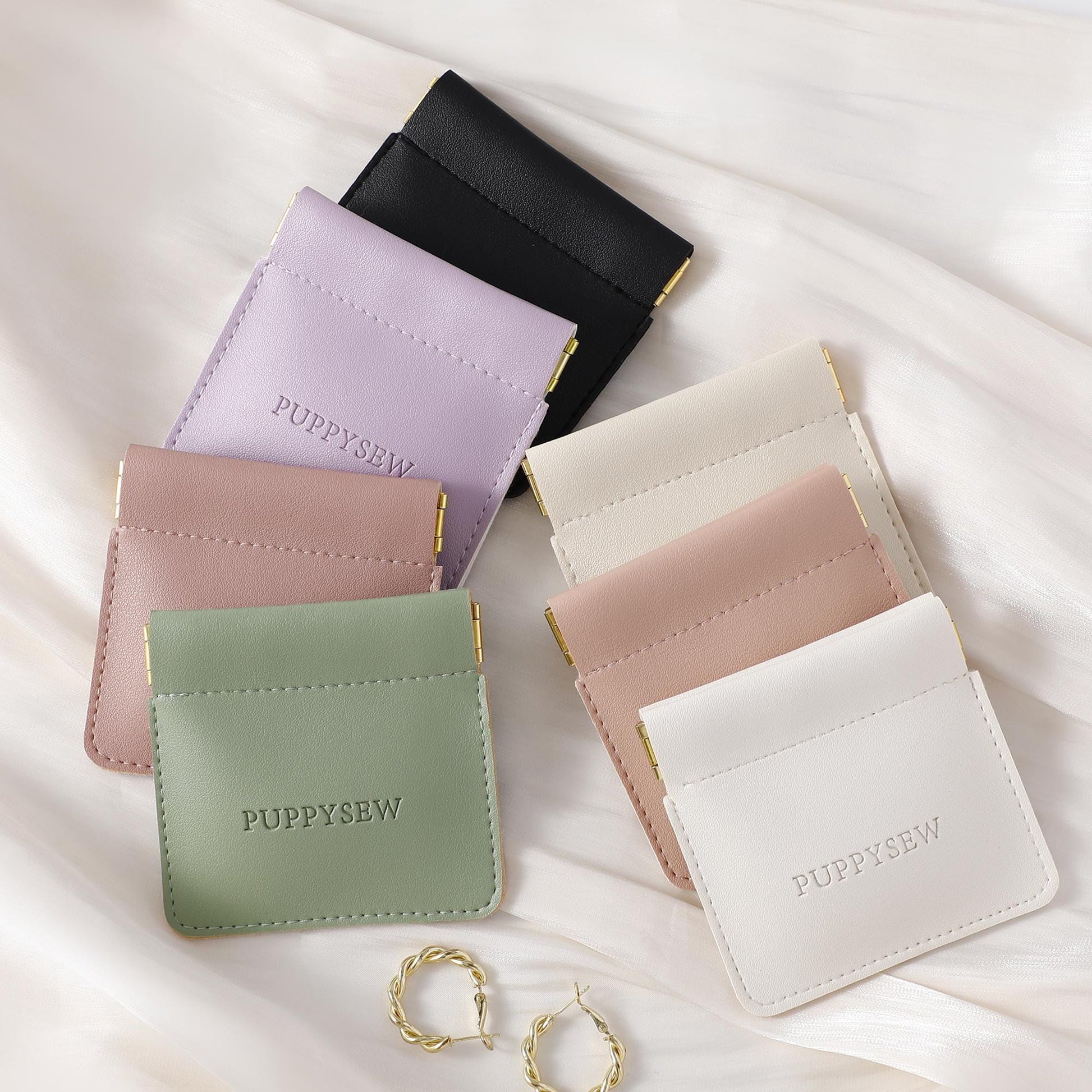 Custom Leather Jewelry Pouch, Snap Closure, Personalized Logo-7