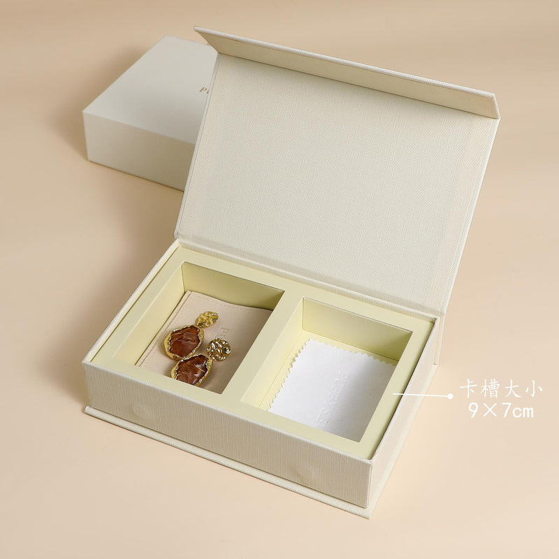 Custom Logo Jewelry Box – Personalized Card Slots, Pouch & Cloth-zoom-