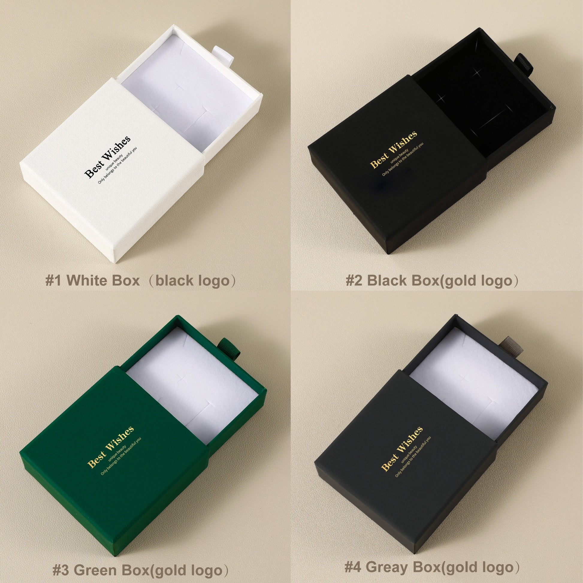 50 Cardboard Jewelry Box Sets, Faux Leather Bags (9x9x3.2cm)-6