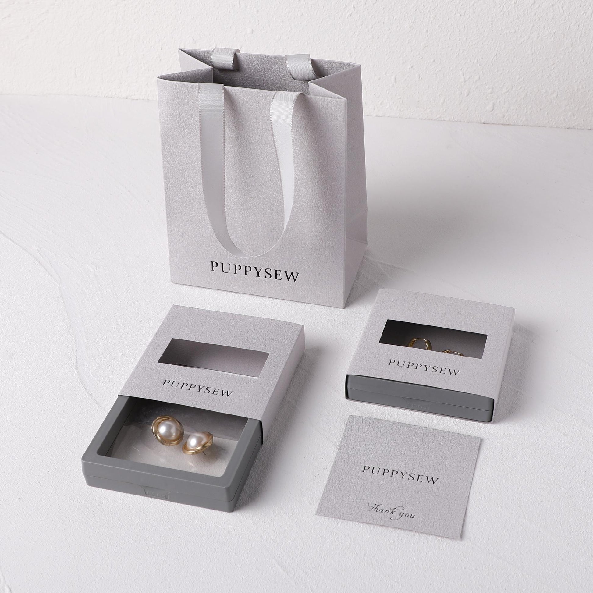 Custom Logo Jewelry Packaging Set | Floating PE Box, Gift Bag, Card (50 Sets)-1