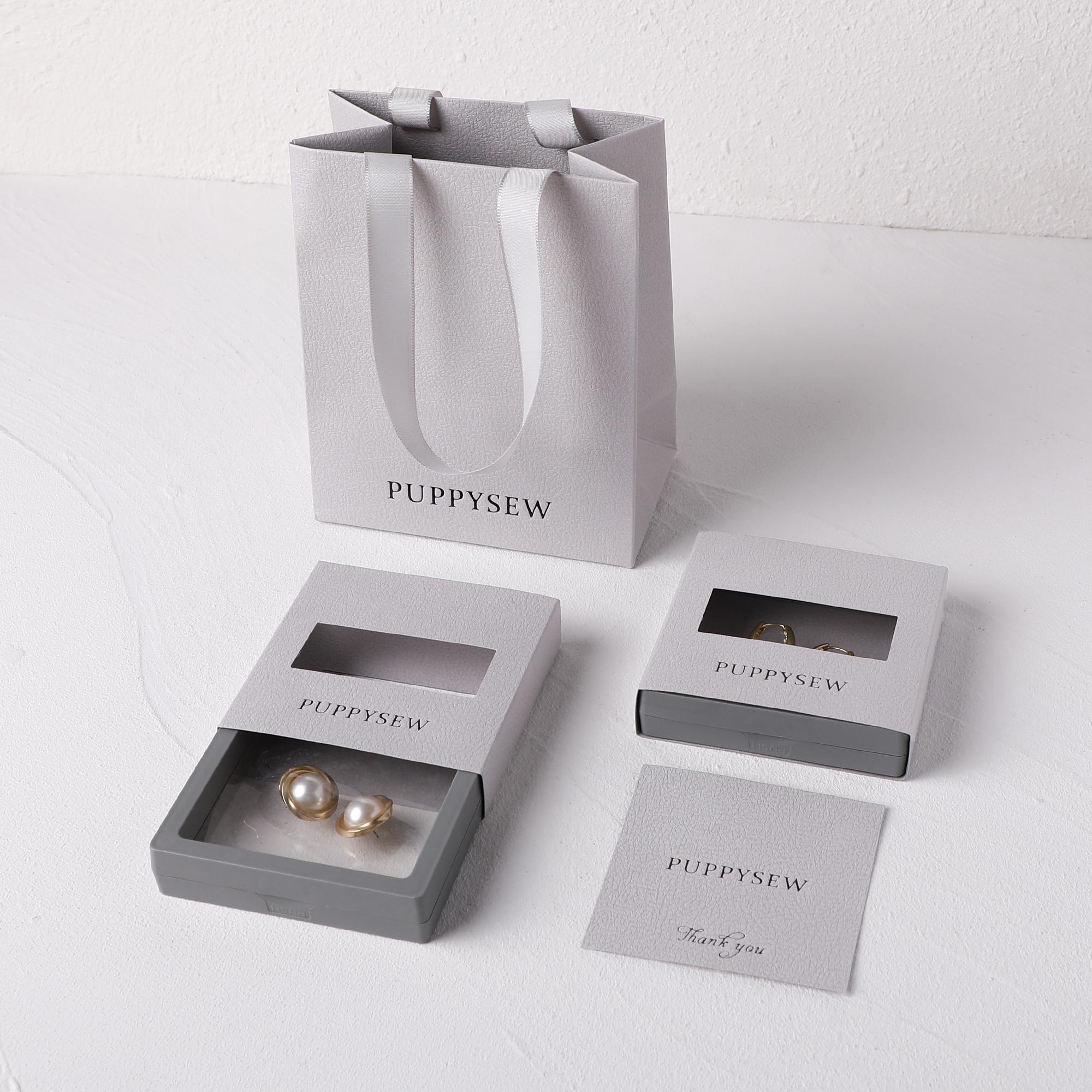 Custom Logo Jewelry Packaging Set | Floating PE Box, Gift Bag, Card (50 Sets)