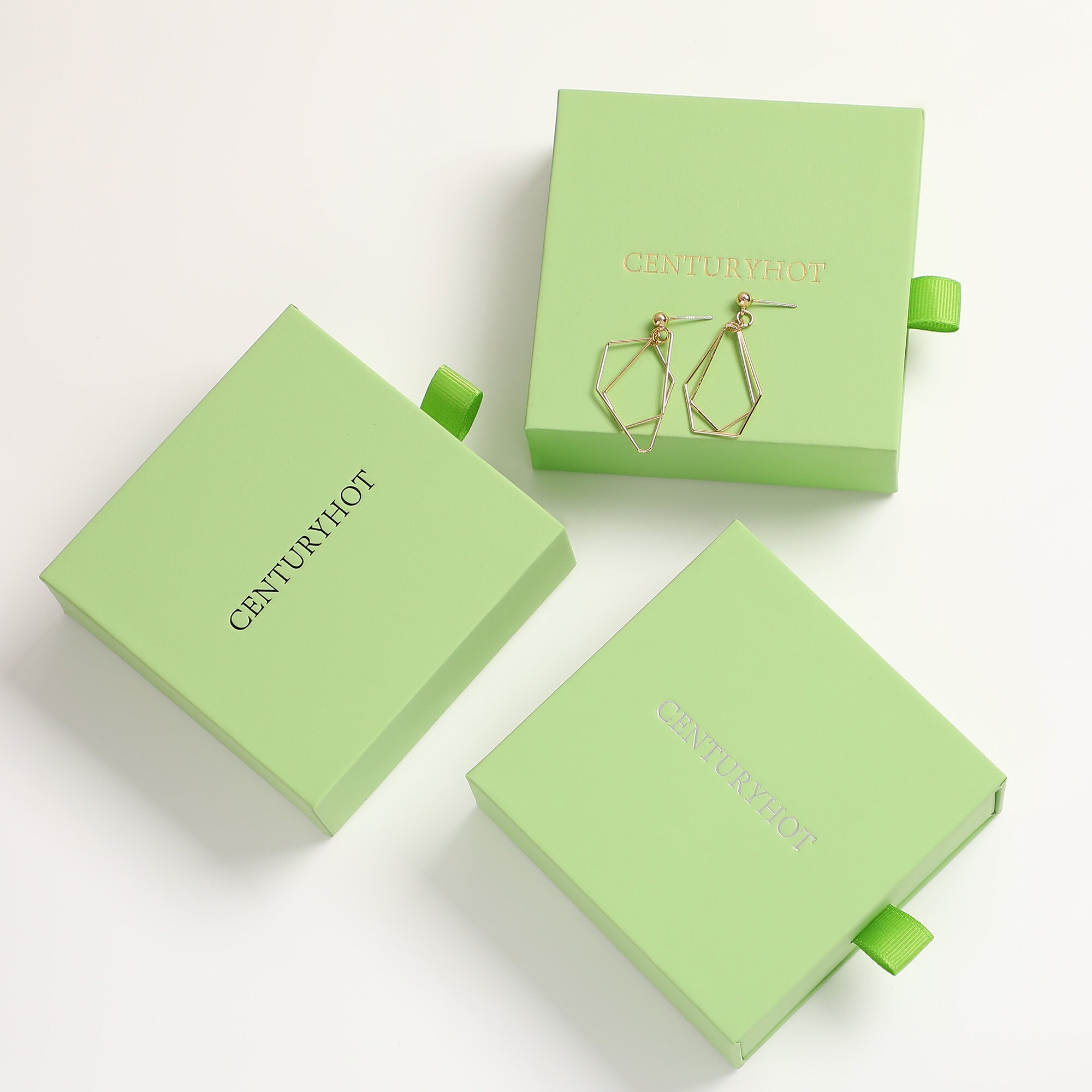 50 Avocado Green Jewelry Box, Custom Logo Sliding Drawer-zoom-8