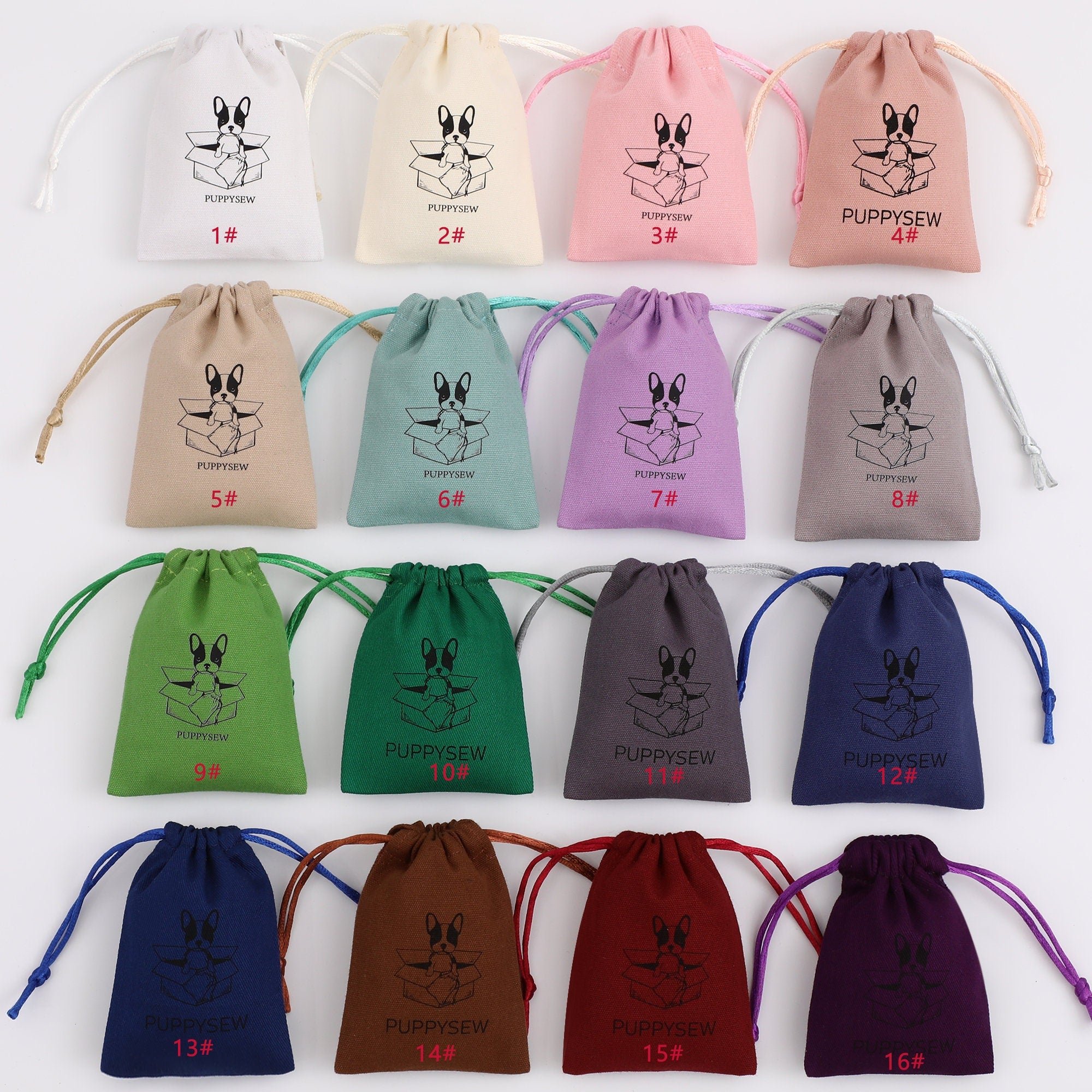 Custom Printed Canvas Drawstring Bag, Jewelry Packaging (50 pcs)-zoom-10