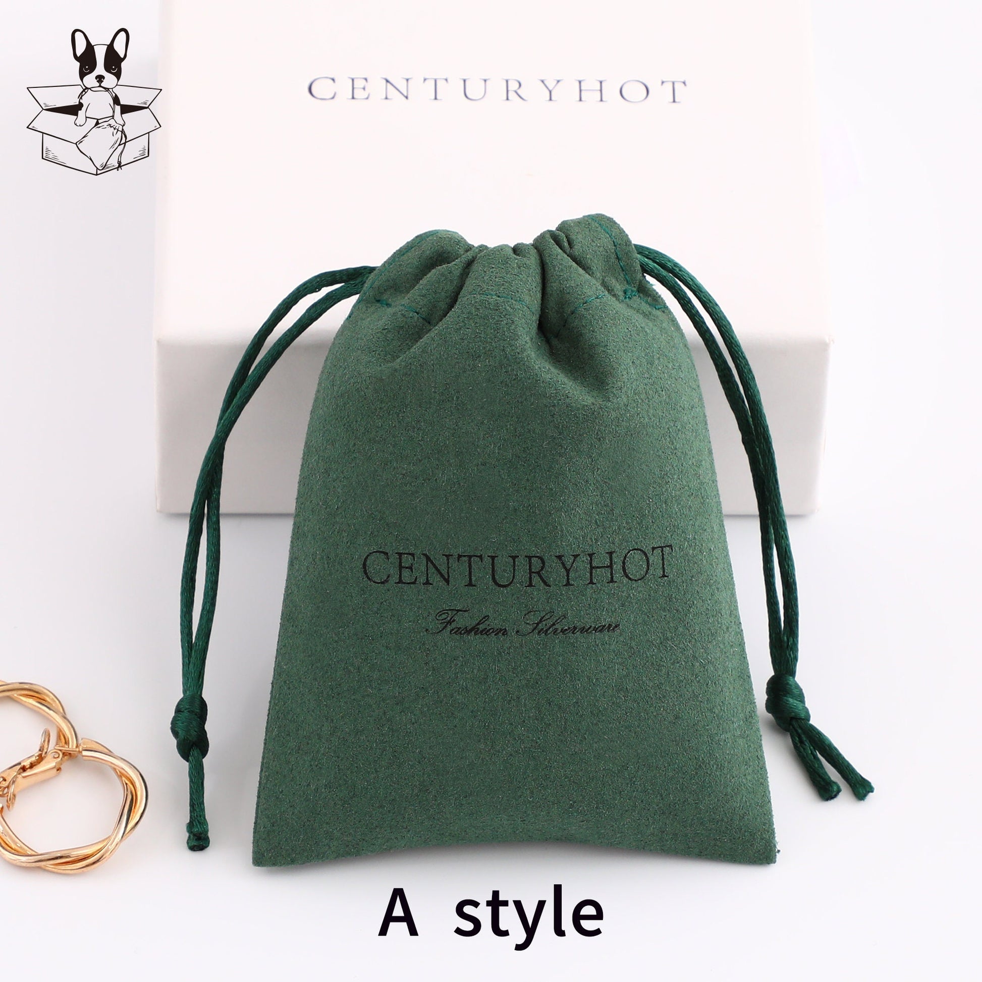 50 Green Microfiber Personalized Logo Drawstring Bags, Custom Jewelry Packaging-6