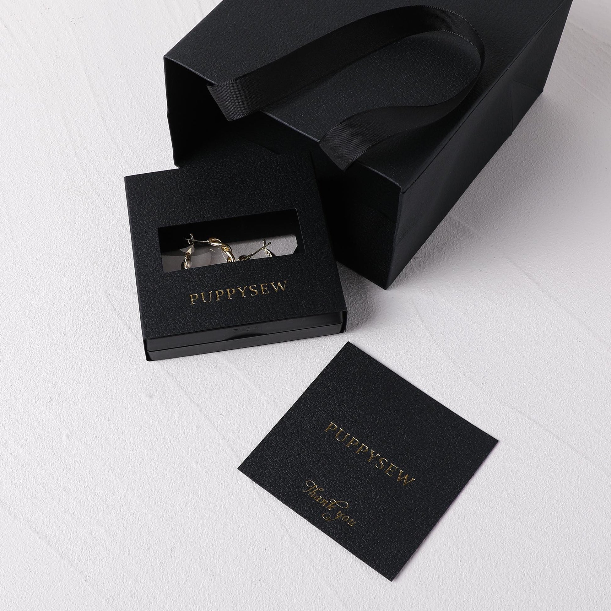 Custom Logo Jewelry Packaging Set | Floating PE Box, Gift Bag, Card (50 Sets)-6