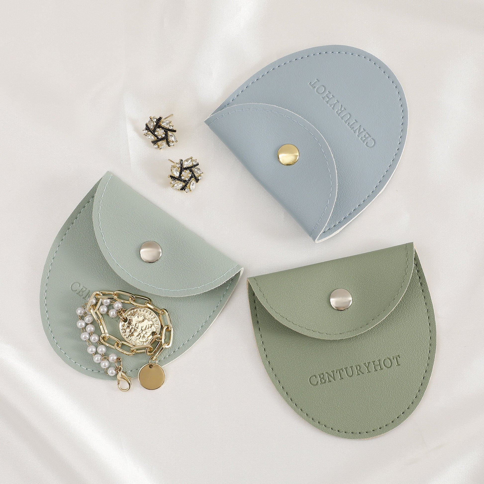 Personalized Faux Leather Jewelry Bag with Logo, Custom Packaging-9