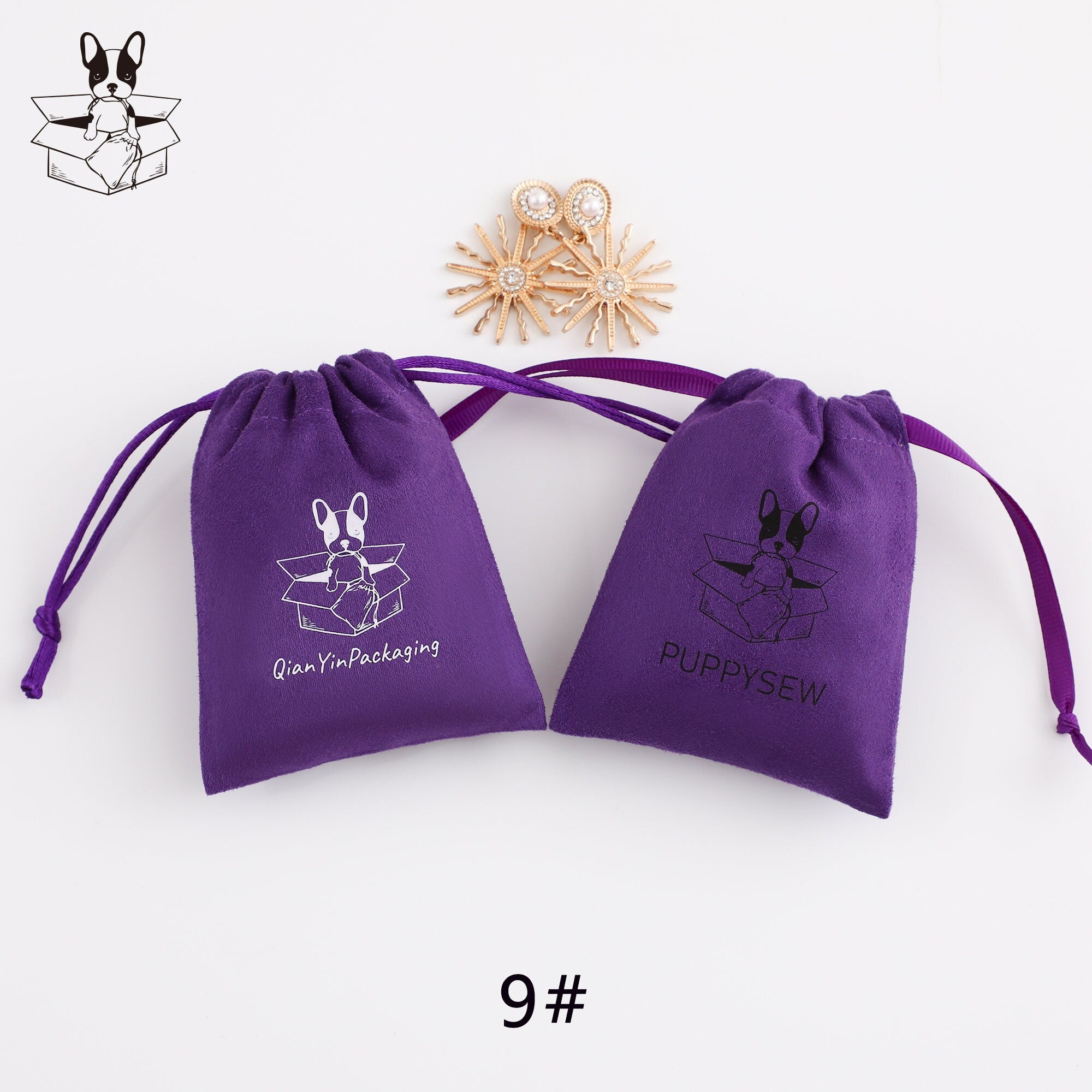 Personalized Suede Drawstring Bag: Custom Logo Jewelry Pouch-zoom-9