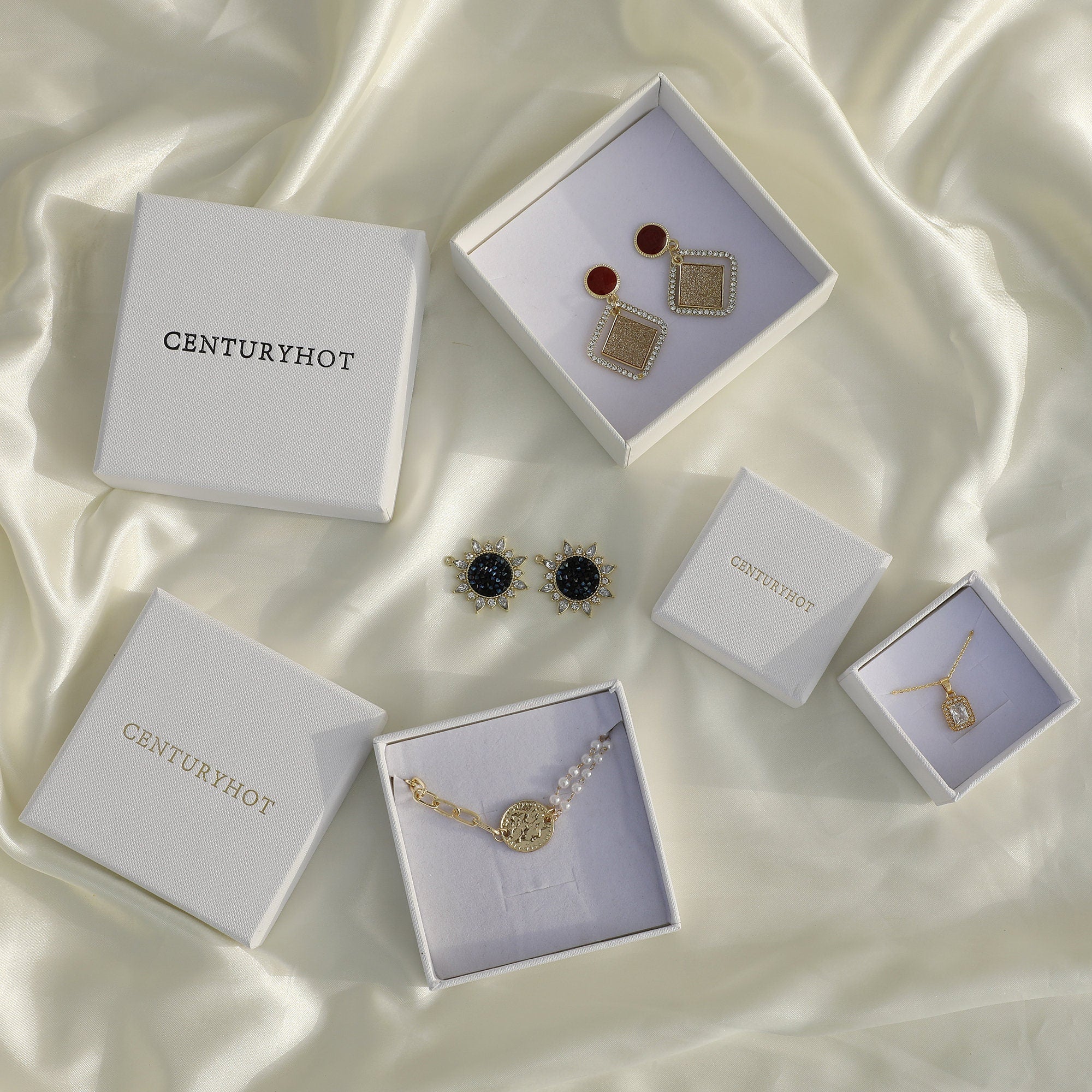 50 Pcs Custom Logo Jewelry Gift Box: Ring, Necklace, Bracelet-zoom-4