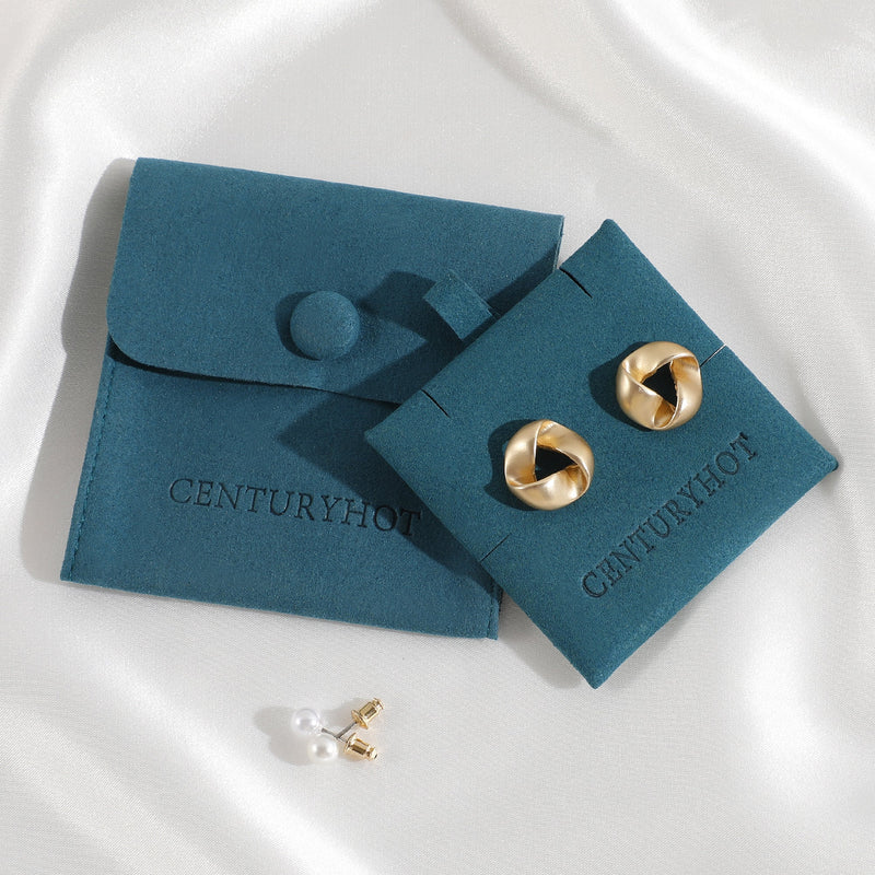 50 Jewelry Bag Pouch with Button Logo Custom Printed Card Earrings Necklace Packaging Bag-zoom-