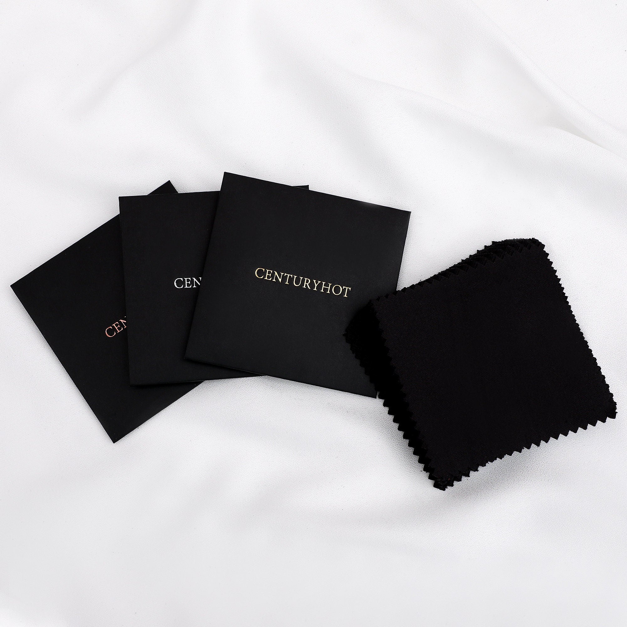 100 Black Jewelry Cleaning Cloths 8x8cm, Silver Polishing Cloth, Custom Logo Available-zoom-4
