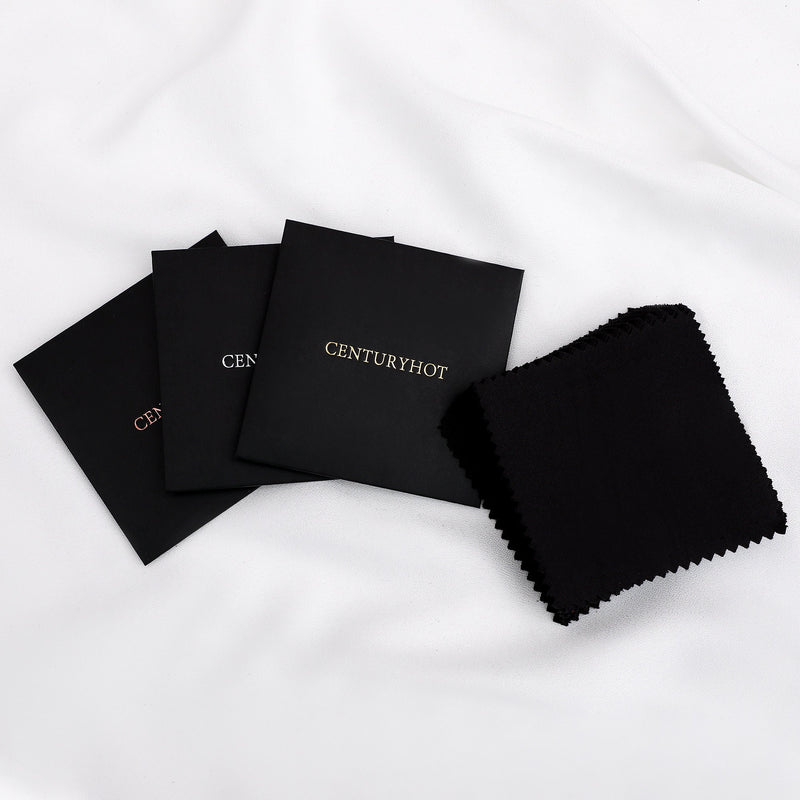 100 Black Jewelry Cleaning Cloths 8x8cm, Silver Polishing Cloth, Custom Logo Available-zoom-