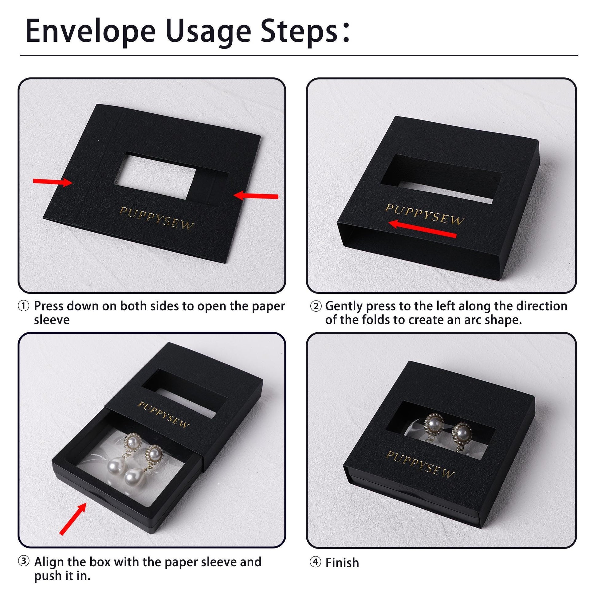 Custom Logo Jewelry Packaging Set | Floating PE Box, Gift Bag, Card (50 Sets)-9