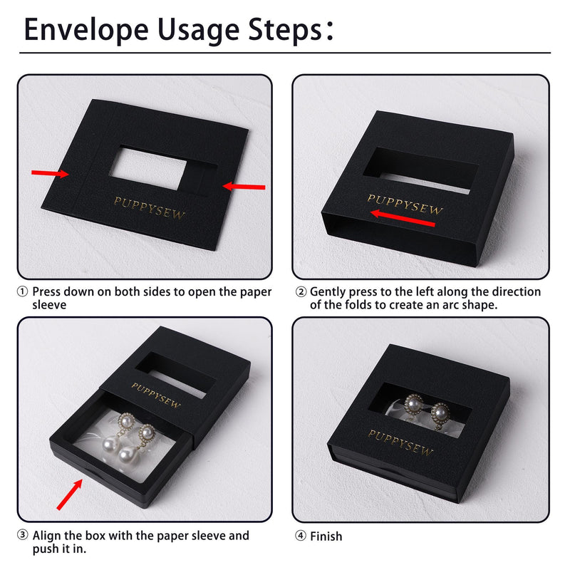 Custom Logo Jewelry Packaging Set | Floating PE Box, Gift Bag, Card (50 Sets)-zoom-