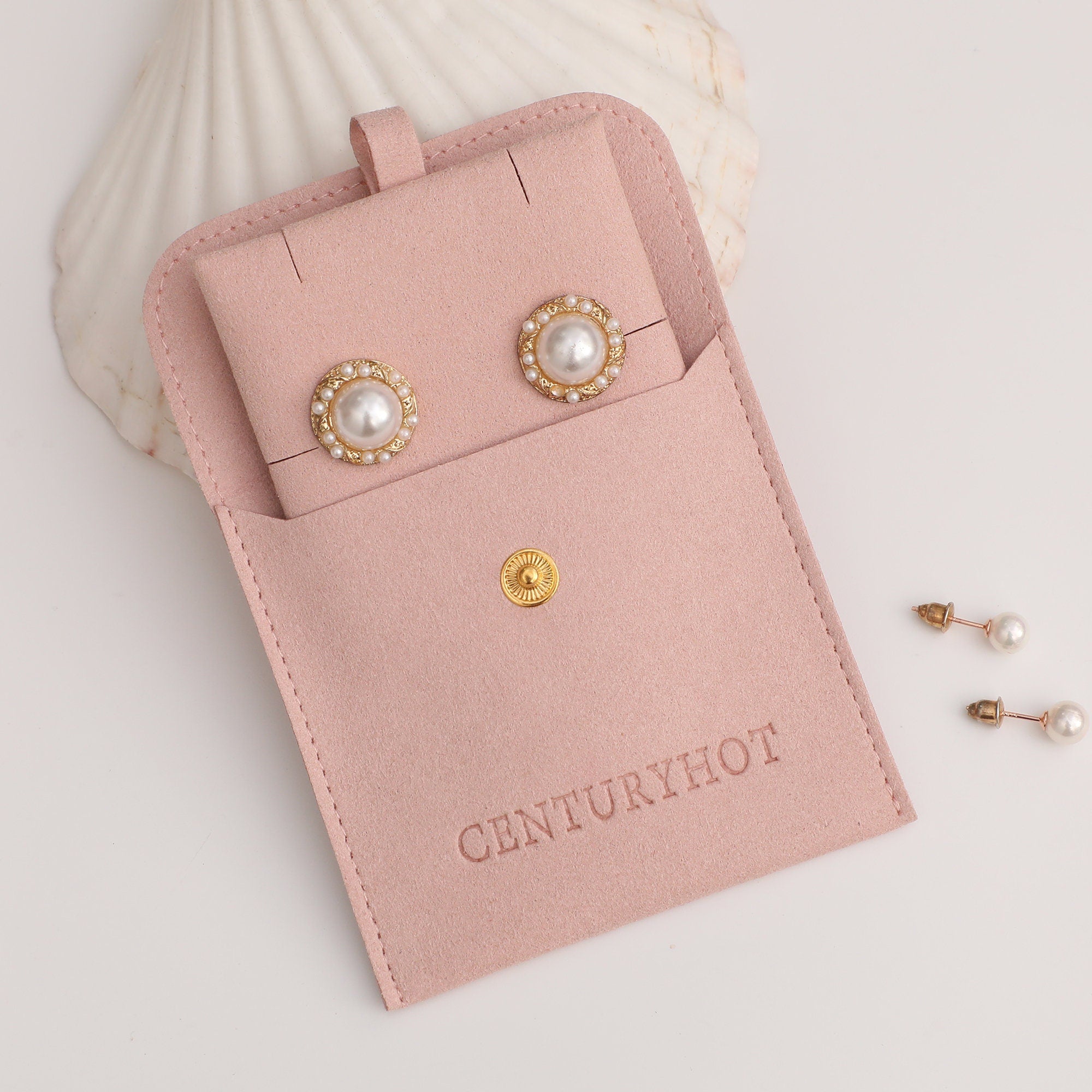 Custom Jewelry Pouch Set (50) | Microfiber Snap Bags with Logo-zoom-6