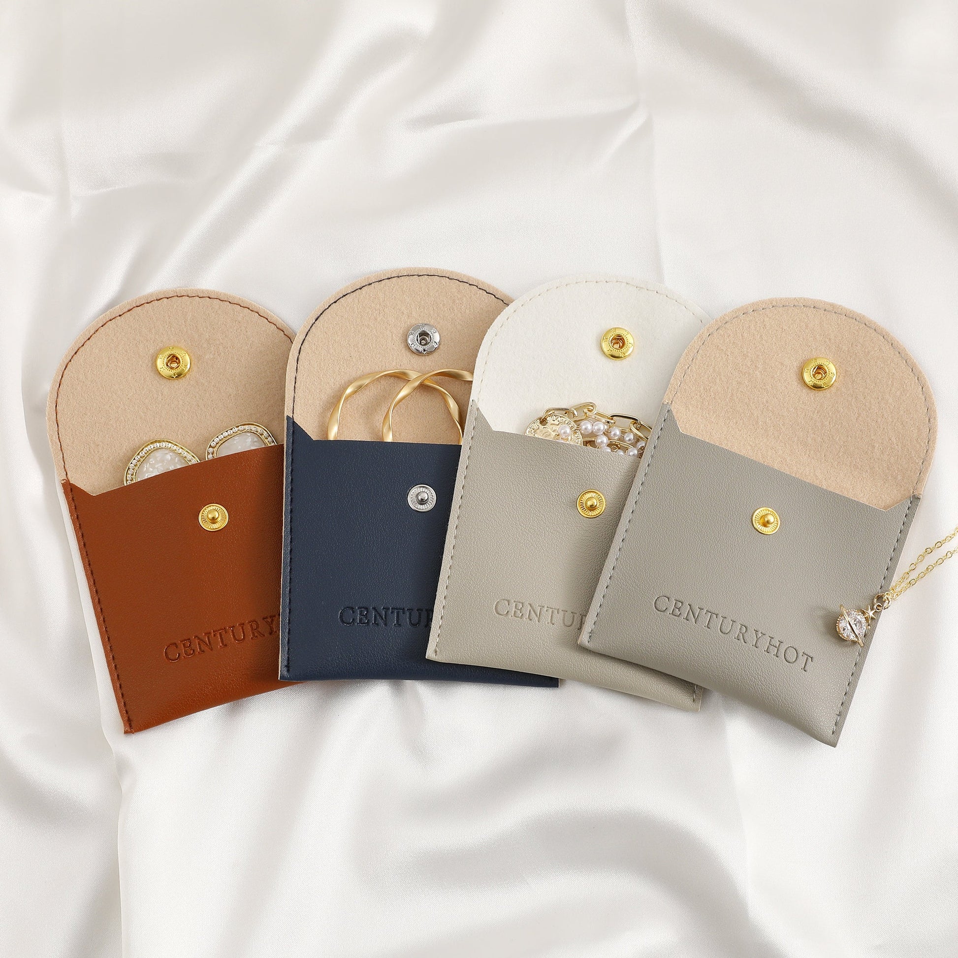 Custom Faux Leather Jewelry Bags with Logo, Personalized Gift Bags-7