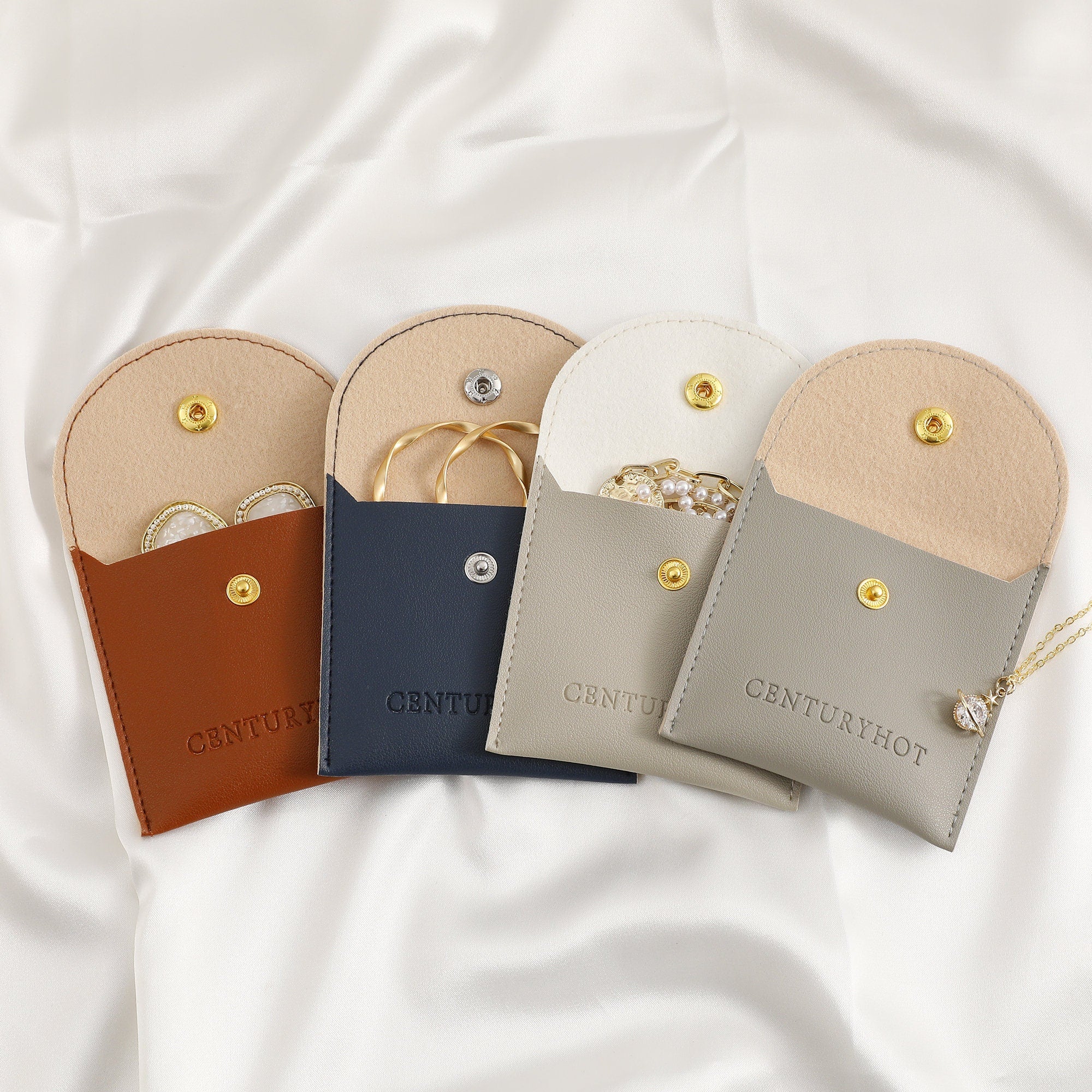 Custom Faux Leather Jewelry Bags with Logo, Personalized Gift Bags-zoom-7
