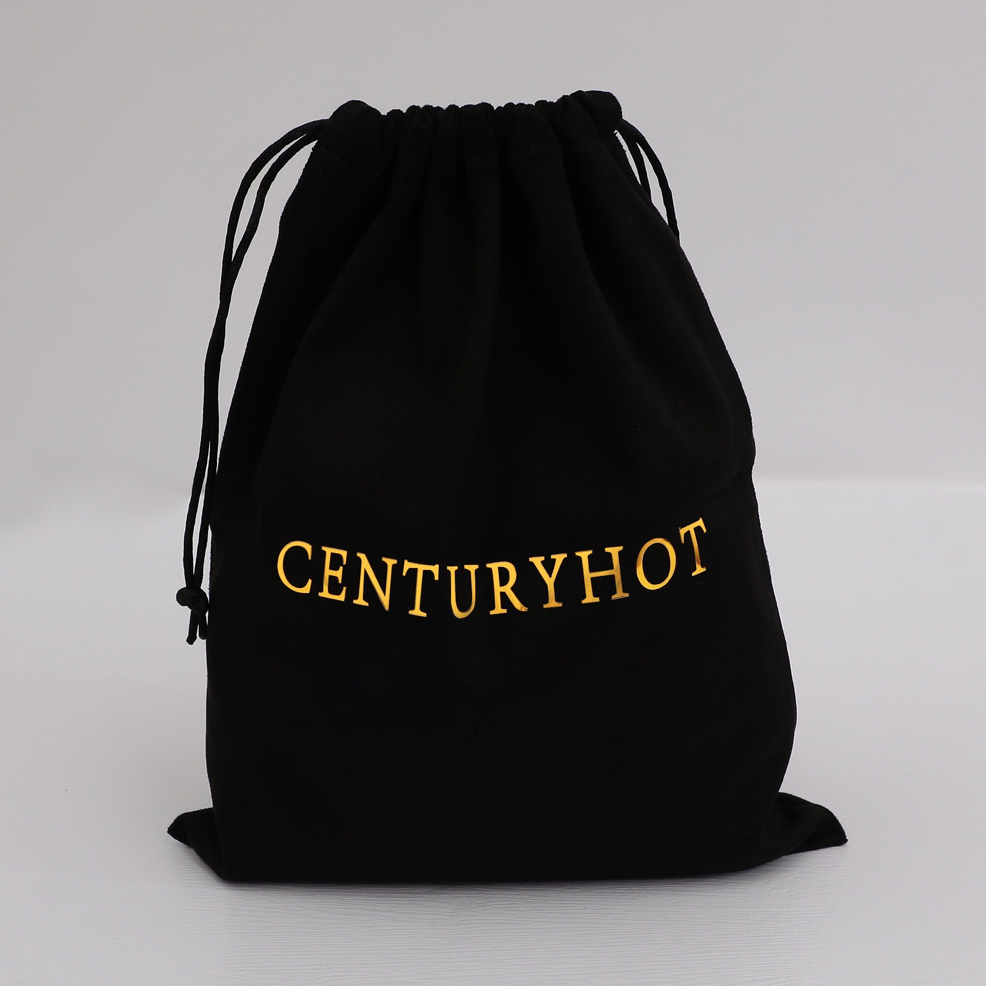 Custom Logo Black Flannel Drawstring Bags - Chic Jewelry Packaging-zoom-6