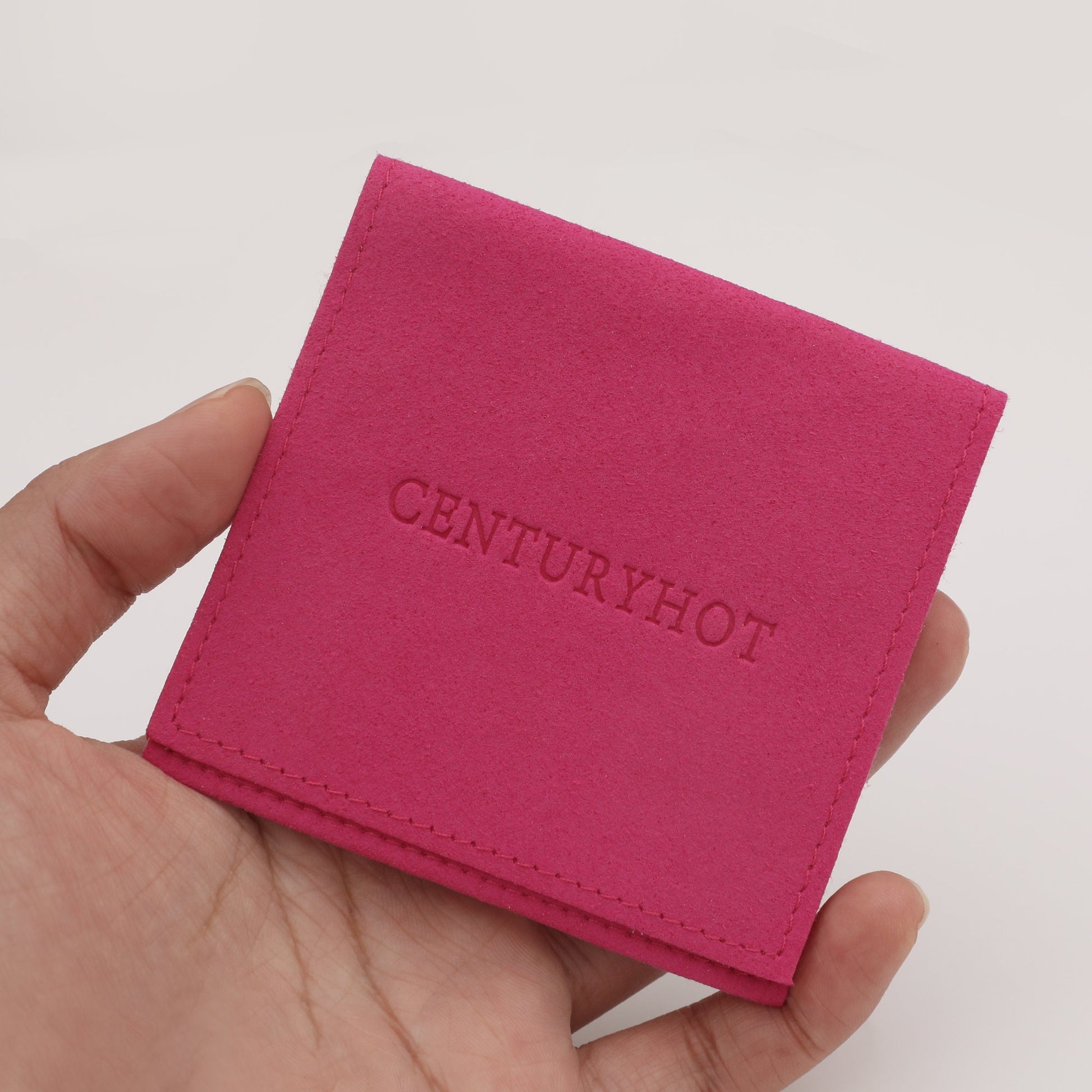 Embossed Logo Microfiber Jewelry Pouch - Custom Packaging Bag (50pcs)-2