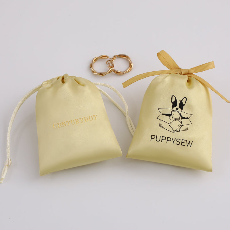 Custom Logo Satin Drawstring Pouch, Jewelry Packaging-zoom-