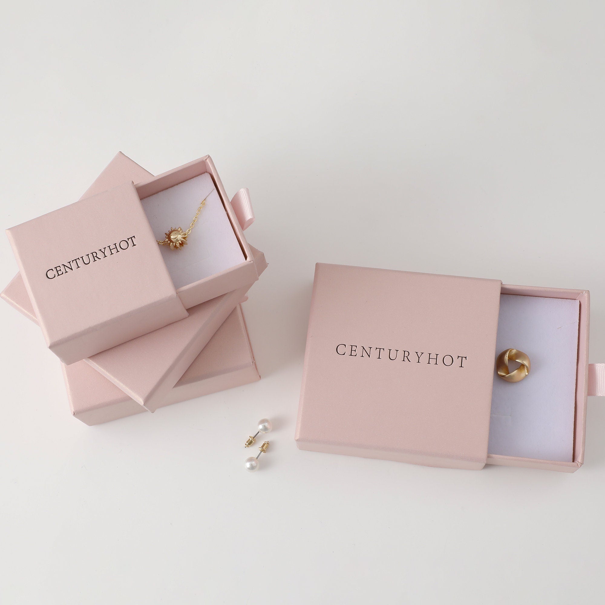 50 Pink Jewelry Box: Custom Logo, Chic Drawer Packaging