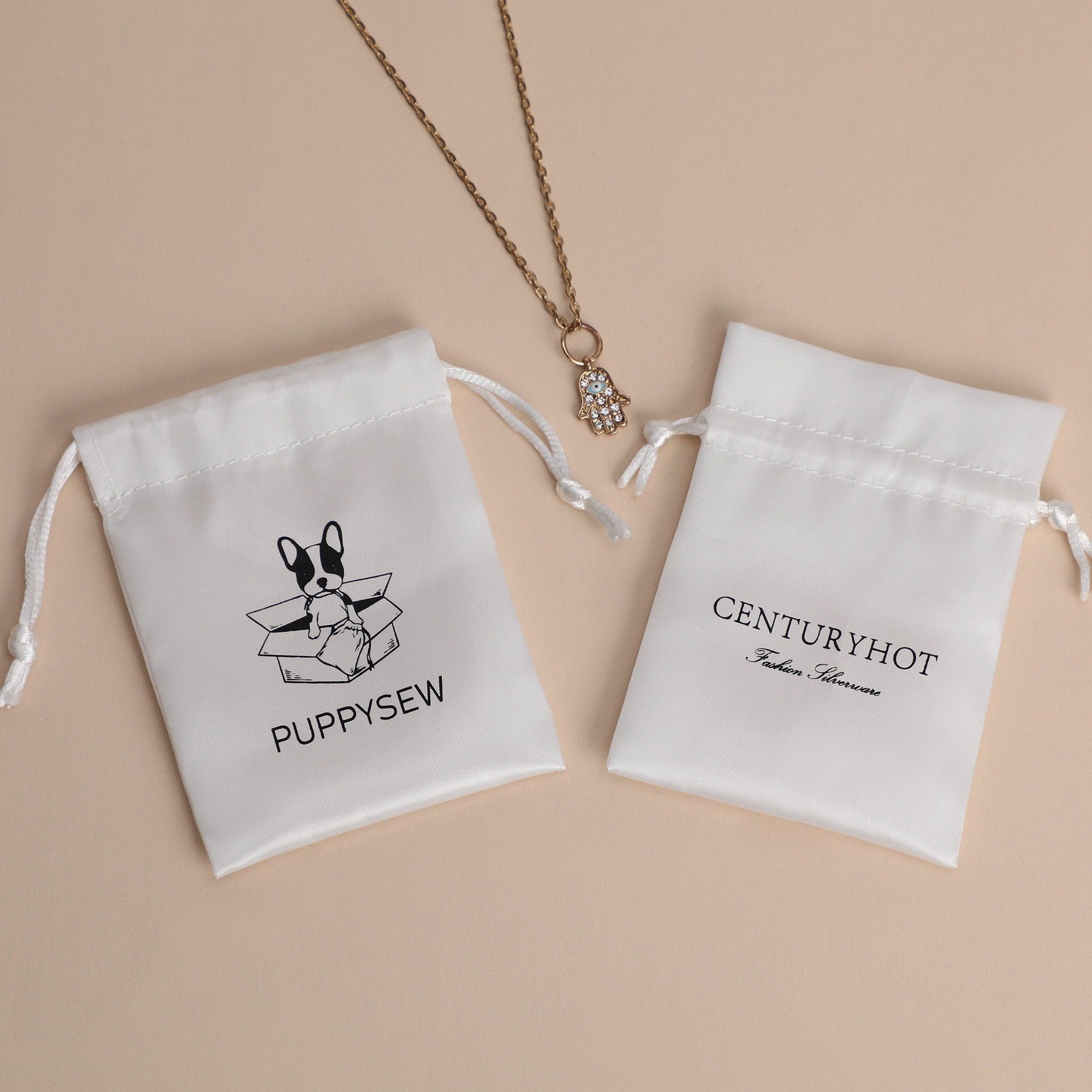 Custom Satin Drawstring Bag: Logo Print Jewelry Packaging-zoom-8