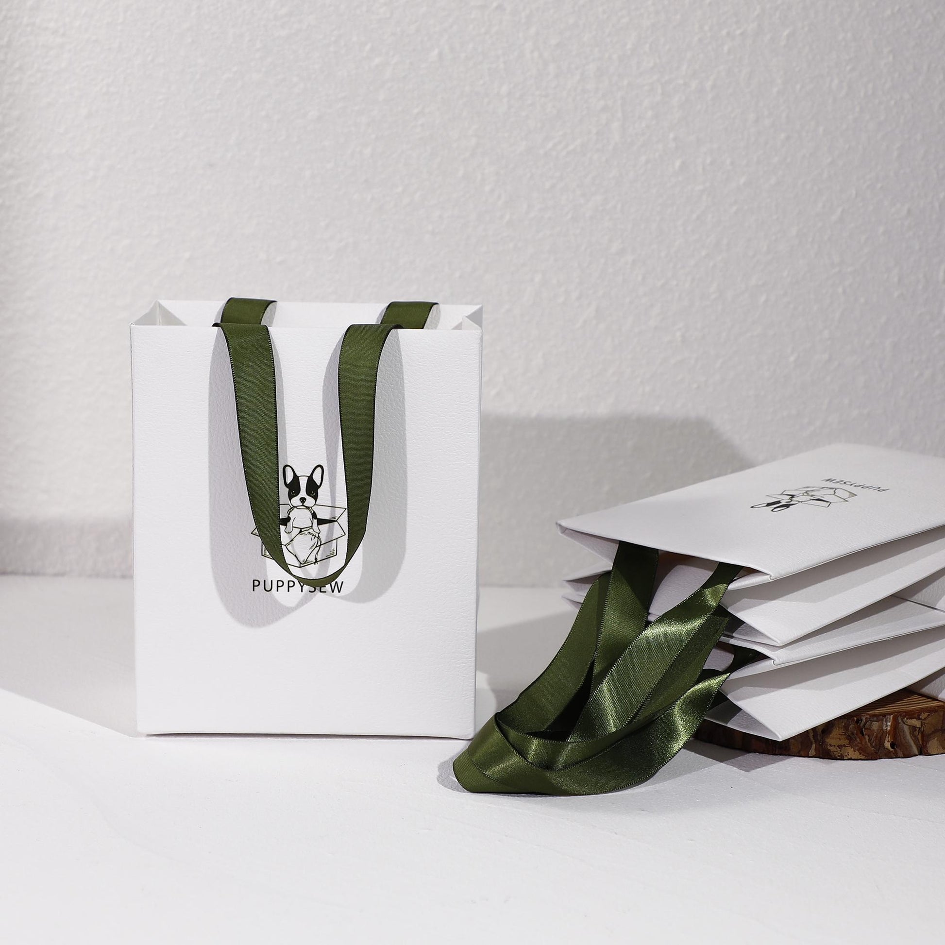 Custom Logo Paper Gift Bags – Art Textured, Ribbon Handle-7