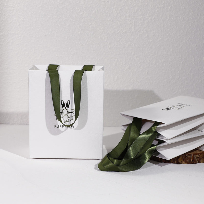 Custom Logo Paper Gift Bags – Art Textured, Ribbon Handle-zoom-