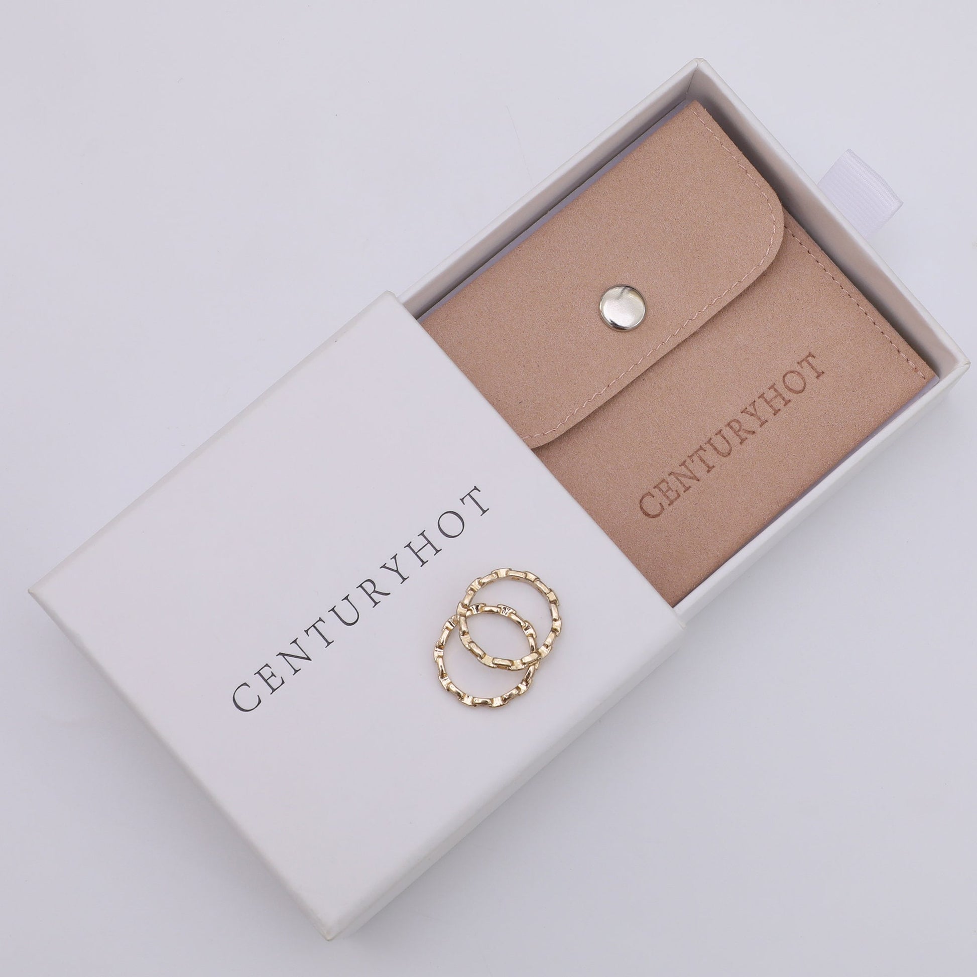 Custom Logo Jewelry Box with Suede Pouch, Bulk Packaging-3