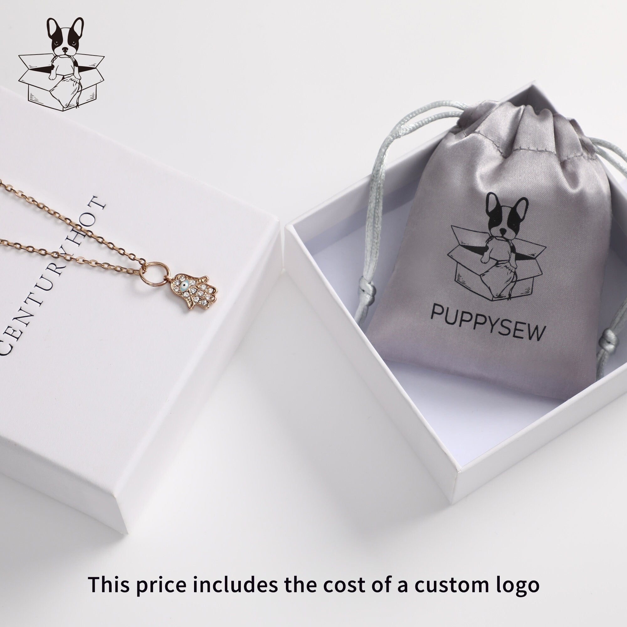 Custom Grey Satin Drawstring Pouch, Personalized Logo Jewelry Packaging-zoom-4