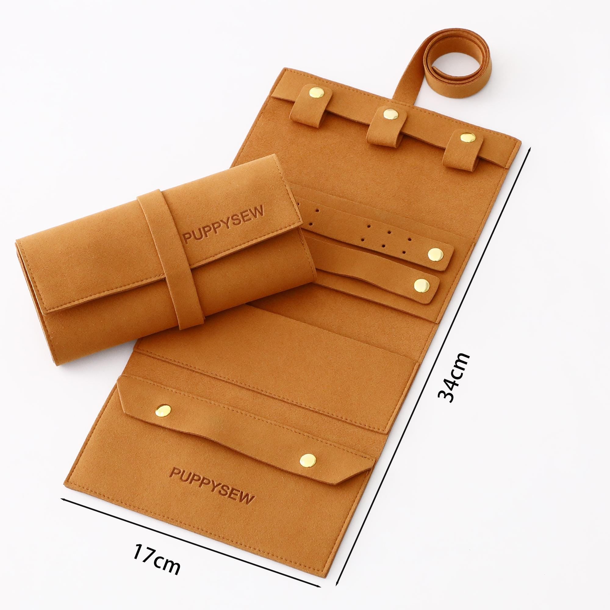 Travel Jewelry Roll Organizer – Microfiber Roll-Up Bag-zoom-5