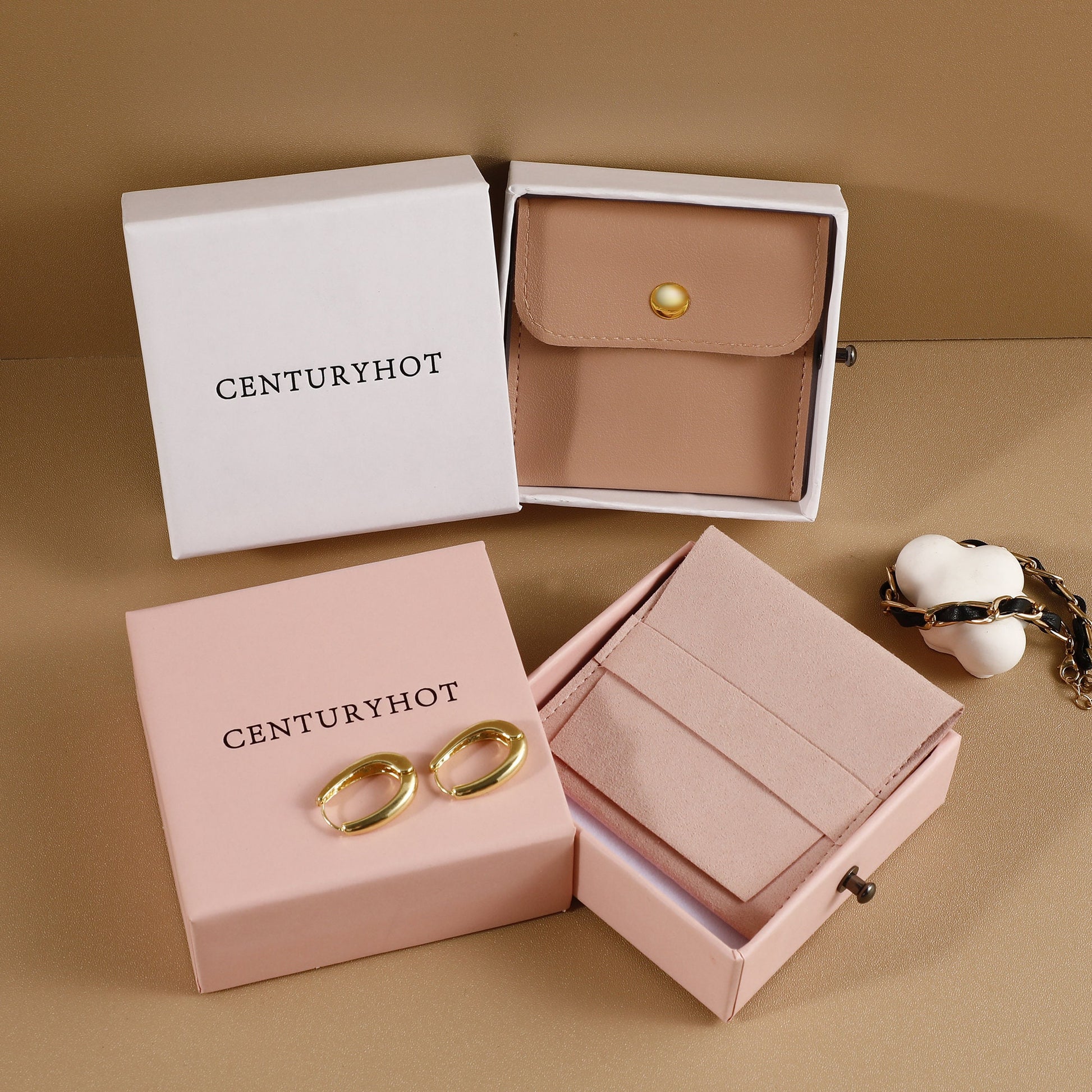 Custom Logo Jewelry Gift Box, Buckle Lid, 50 Pieces-6