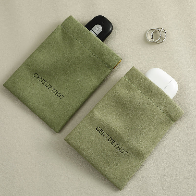 50pcs Custom Logo Microfiber Bag, Spring Buckle Closure-zoom-