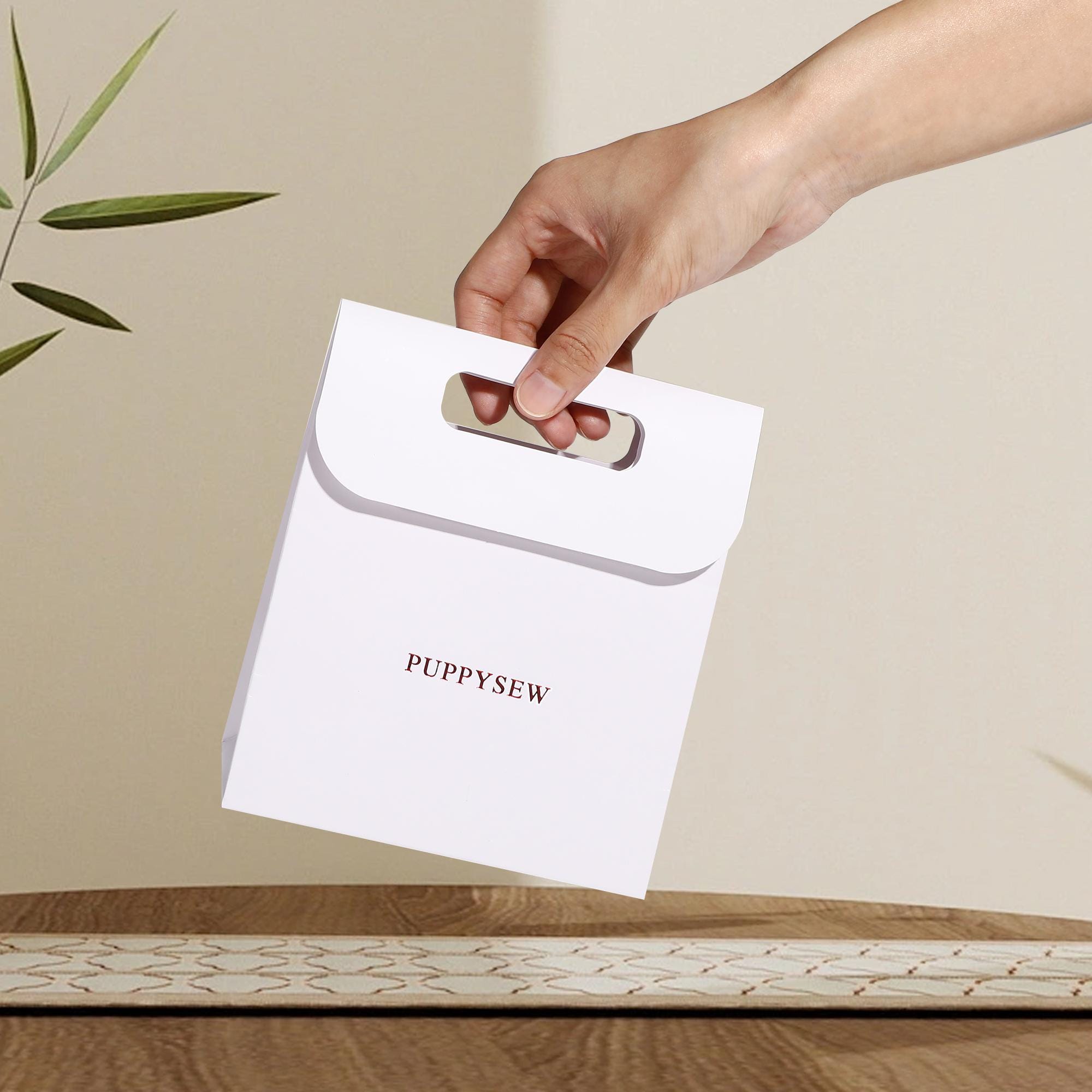 Customizable Printed Black Paper Bags, Jewelry Packaging