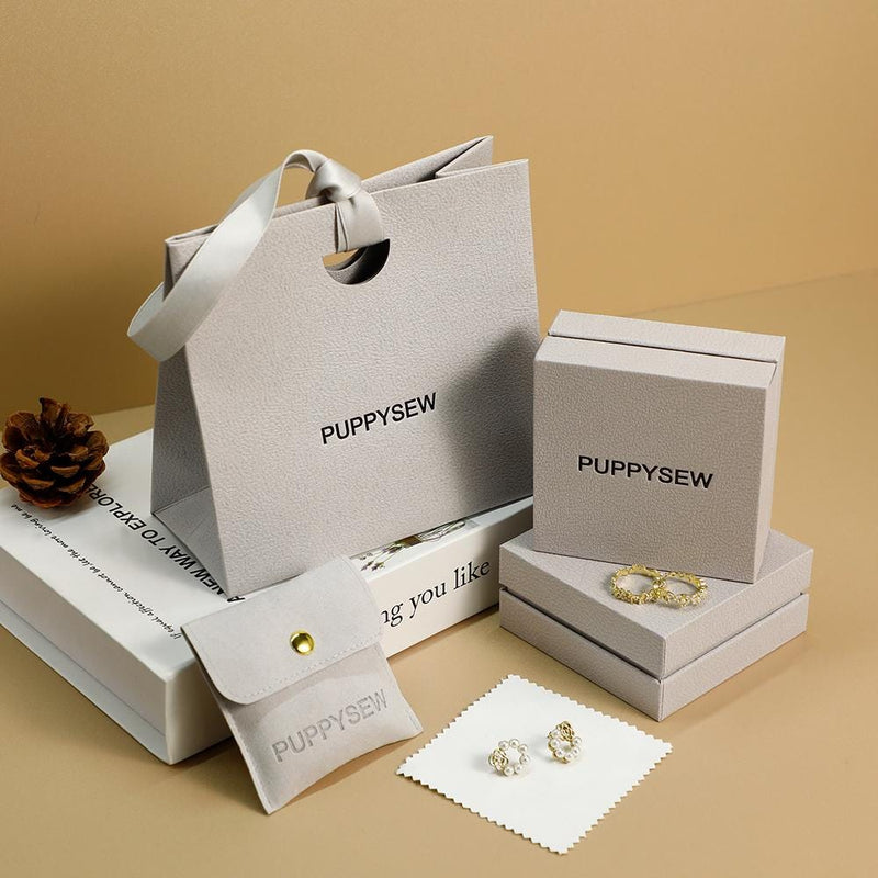 Custom Logo Jewelry Packaging Set: Paper Bags, Boxes, Microfiber Cloth-zoom-