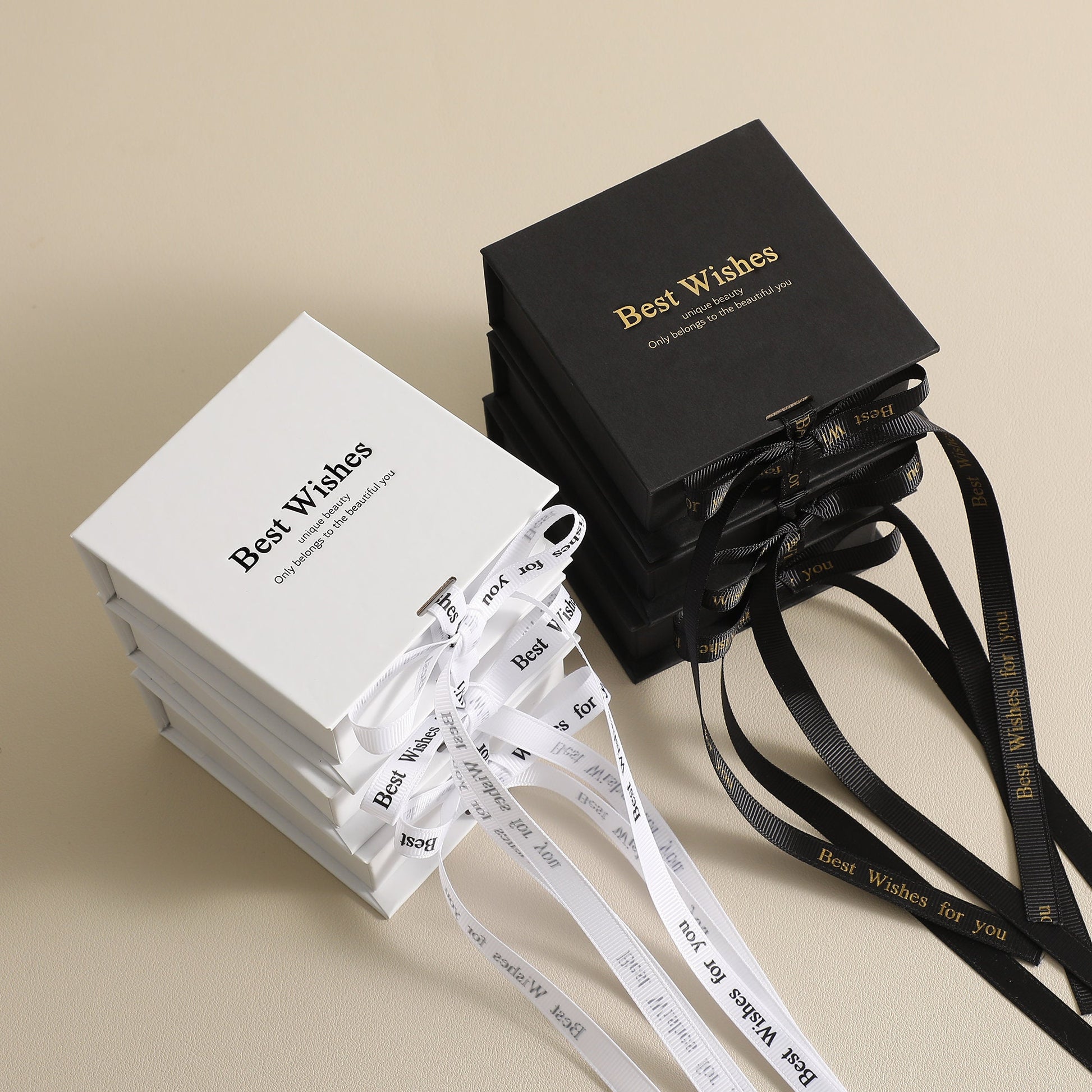 Ribbon Flip Jewelry Box: Cardboard Gift Box with Foam Insert-9