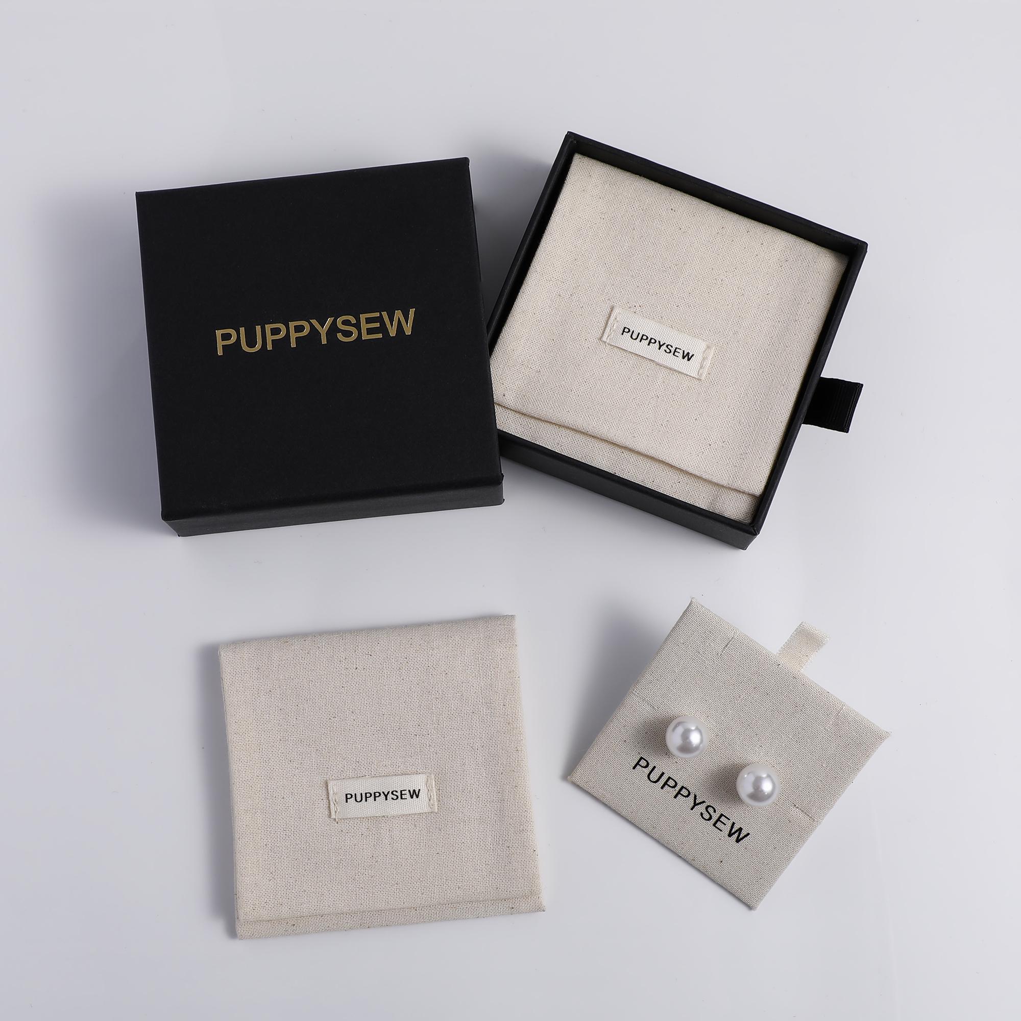 50 Unbleached Cotton Jewelry Pouches, Customizable Logo-zoom-9