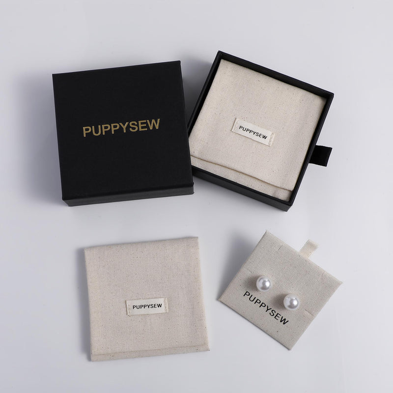 50 Unbleached Cotton Jewelry Pouches, Customizable Logo-zoom-