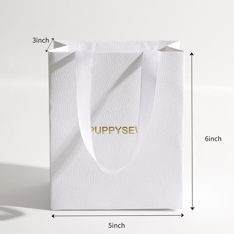 Custom Logo Gift Paper Bags, Textured Luxury Packaging (12.5x7.5x15 cm)-zoom-