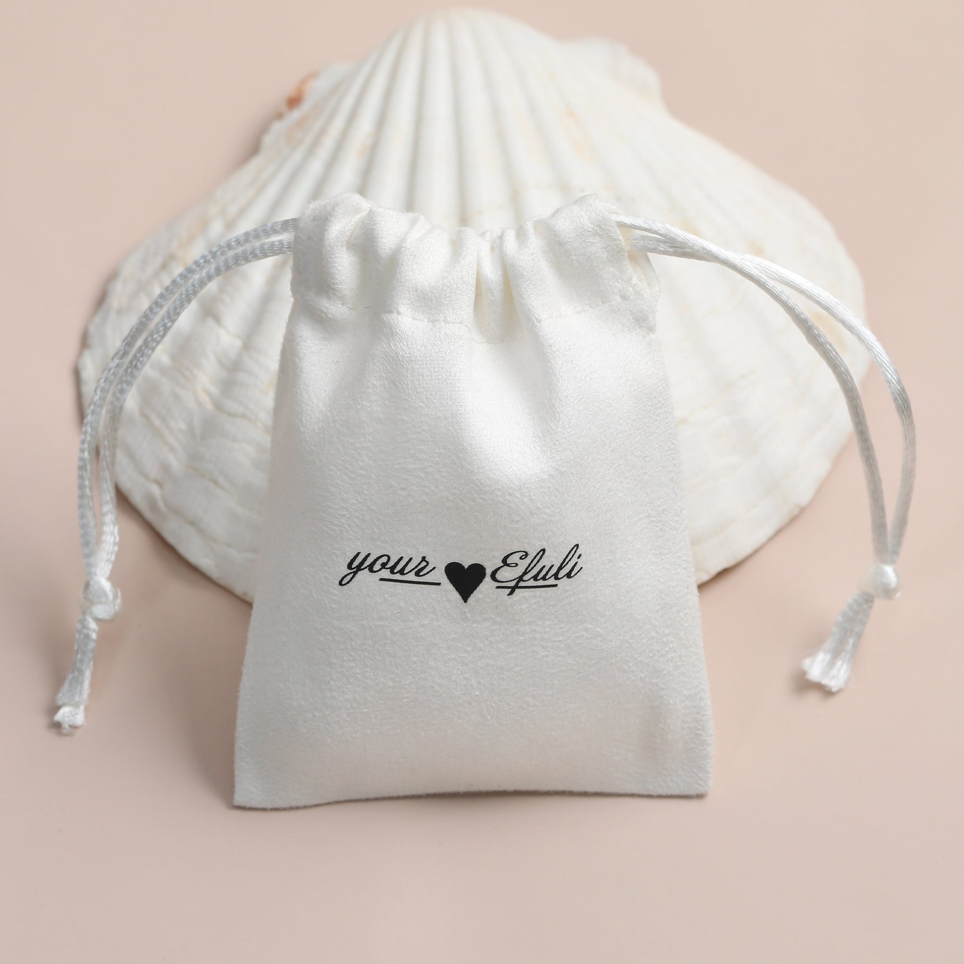 Custom Logo White Drawstring Suede Bag, Jewelry Packaging-6