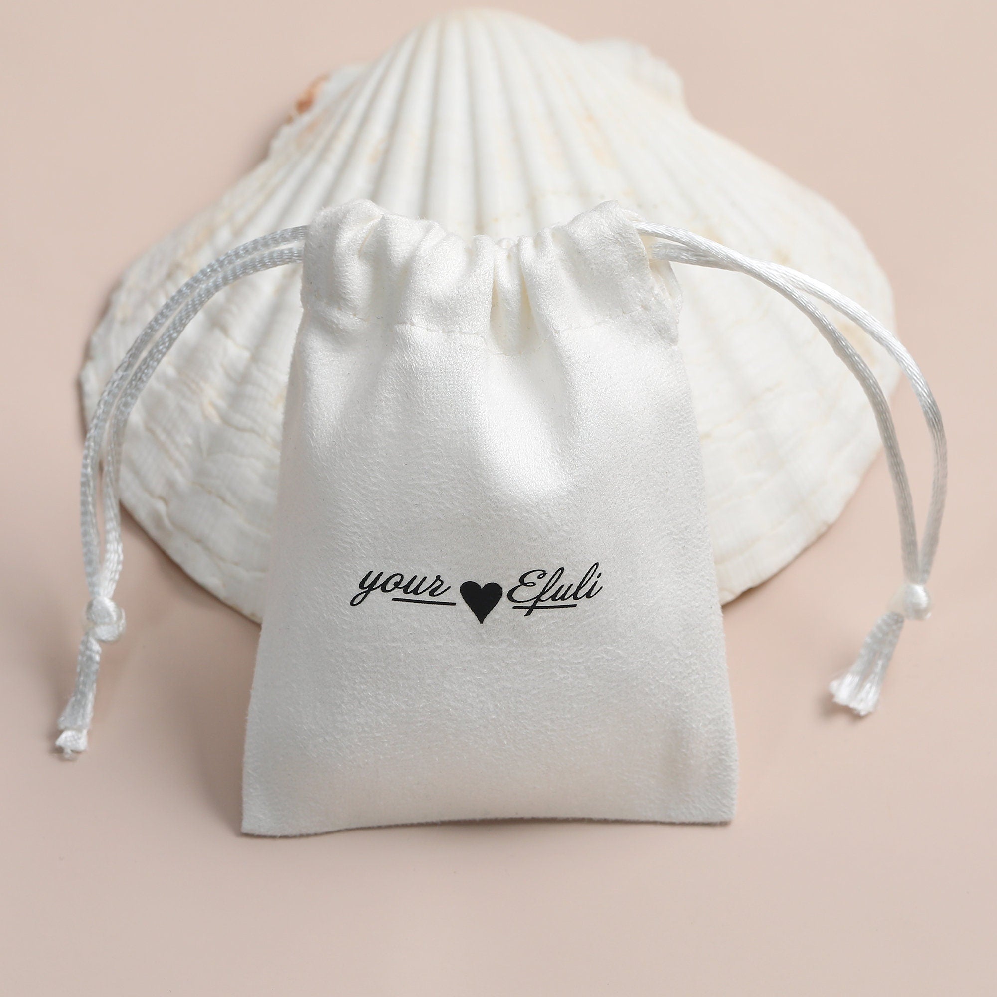 Custom Logo White Drawstring Suede Bag, Jewelry Packaging-zoom-6