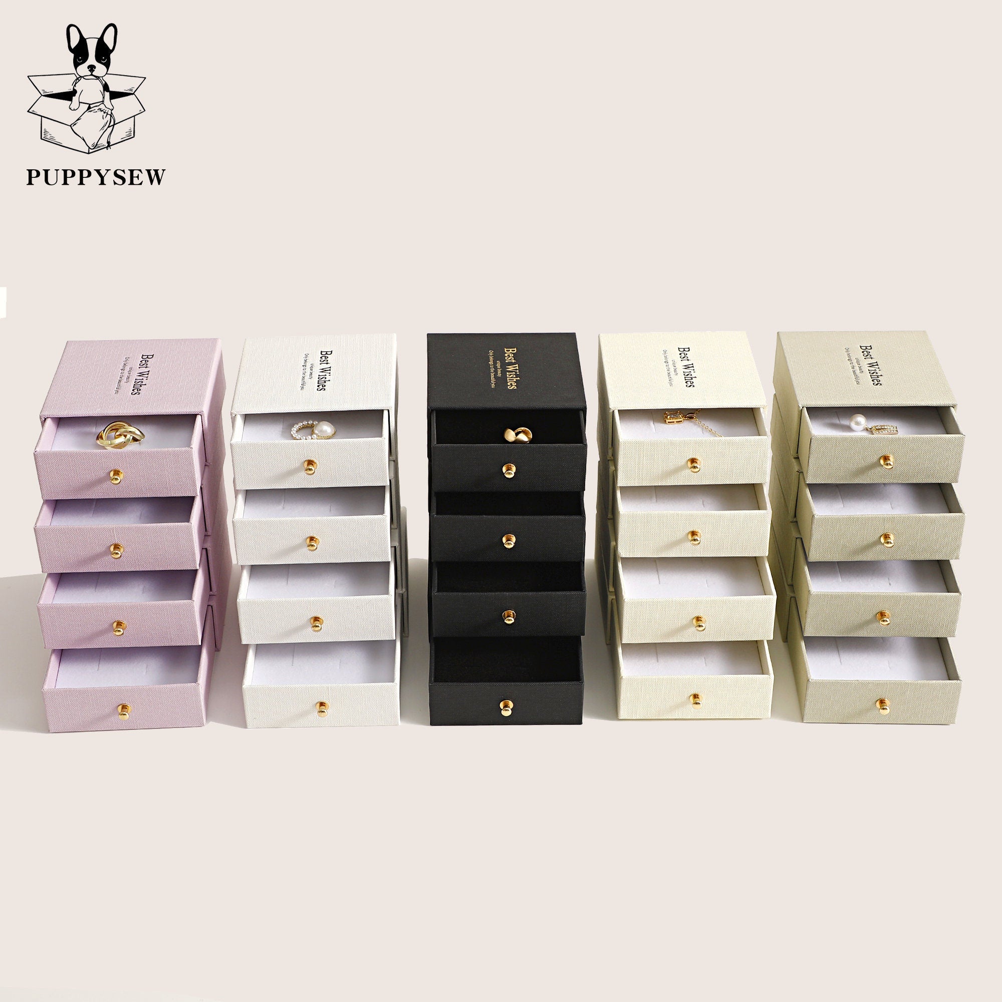Customizable Jewelry Box with Metal Handle - Necklace, Ring Packaging (50pcs)-zoom-5