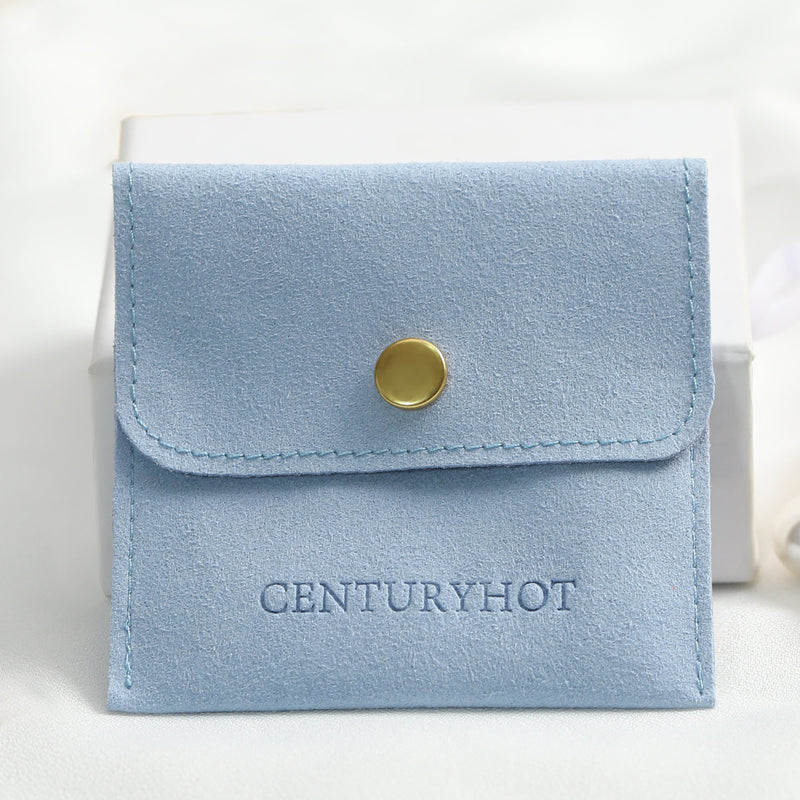 Custom Logo Microfiber Jewelry Bag with Button (50 Pieces)-zoom-