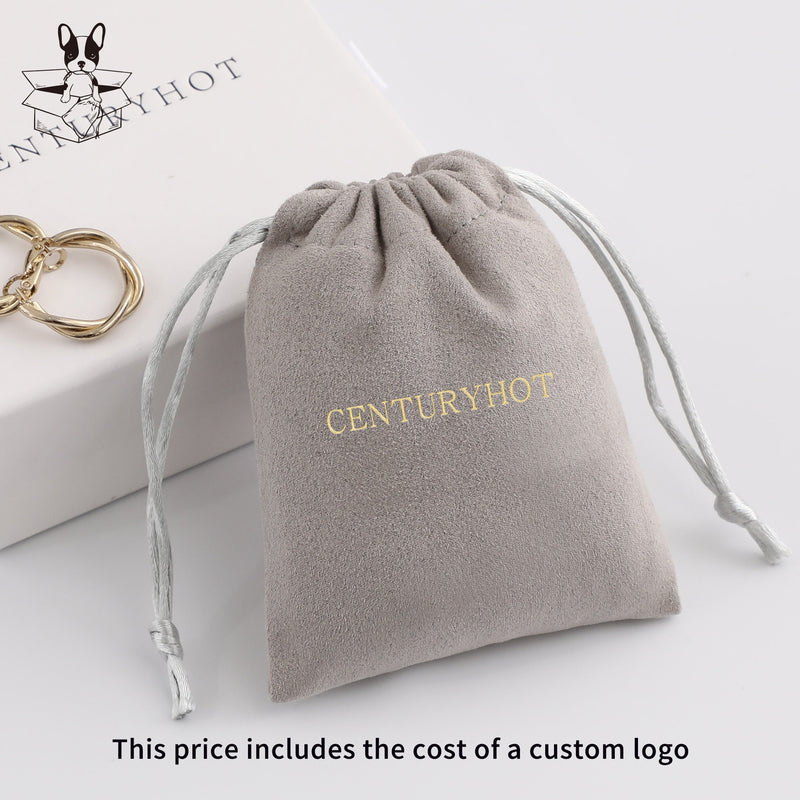 Personalized Suede Drawstring Bag: Custom Logo Jewelry Pouch-zoom-