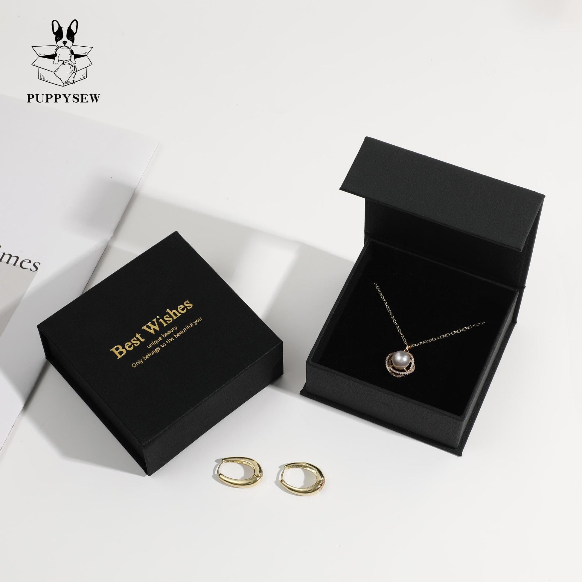 Luxury Magnetic Jewelry Gift Box - Cardboard Necklace, Ring, Earring Display-5