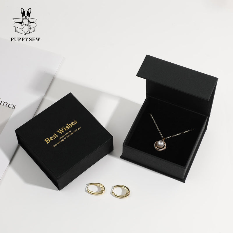 Luxury Magnetic Jewelry Gift Box - Cardboard Necklace, Ring, Earring Display-zoom-