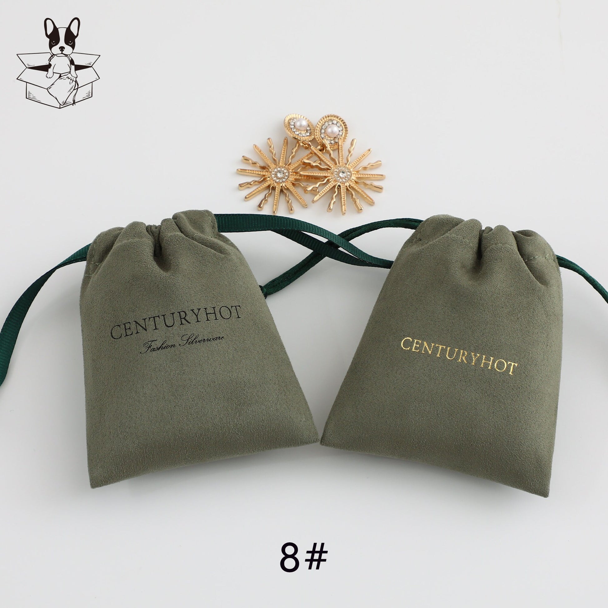 Personalized Logo Suede Drawstring Bag - Custom Jewelry Pouch-7