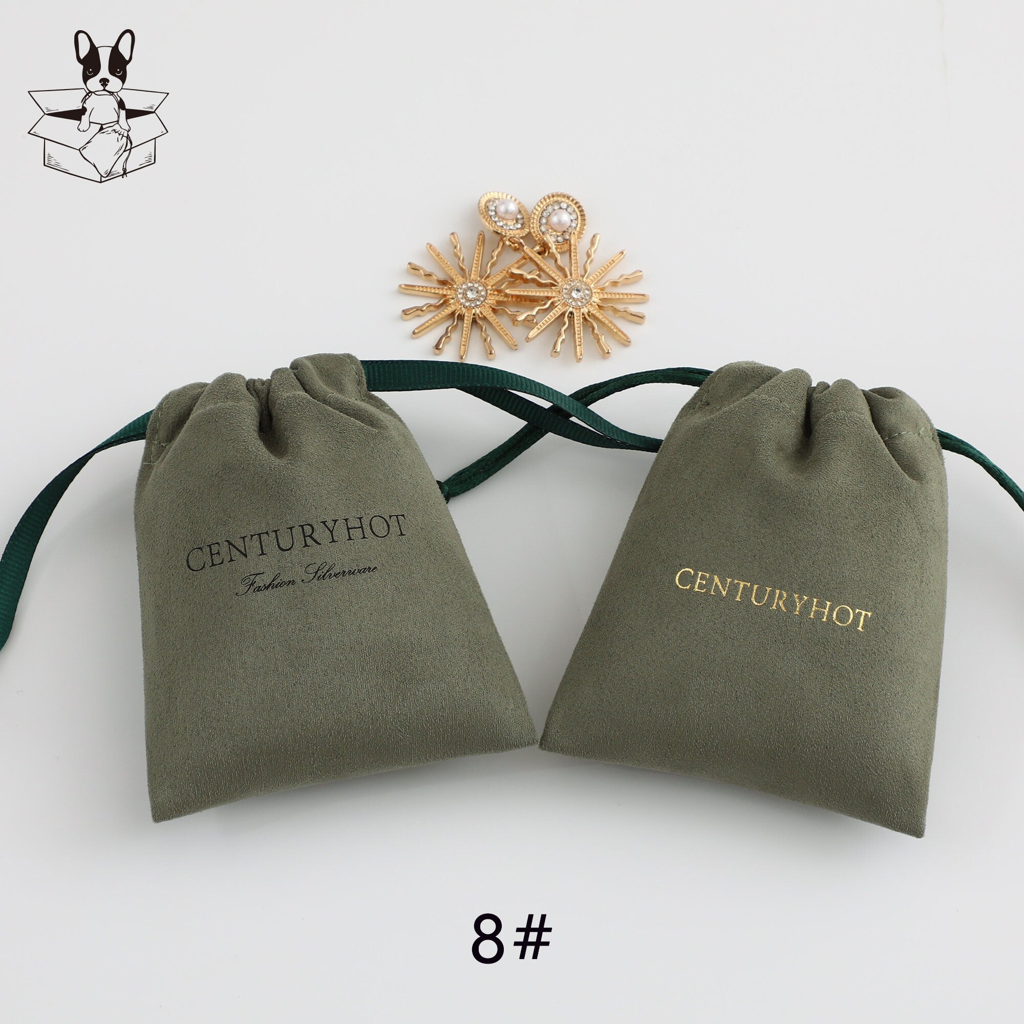 Personalized Logo Suede Drawstring Bag - Custom Jewelry Pouch-zoom-7