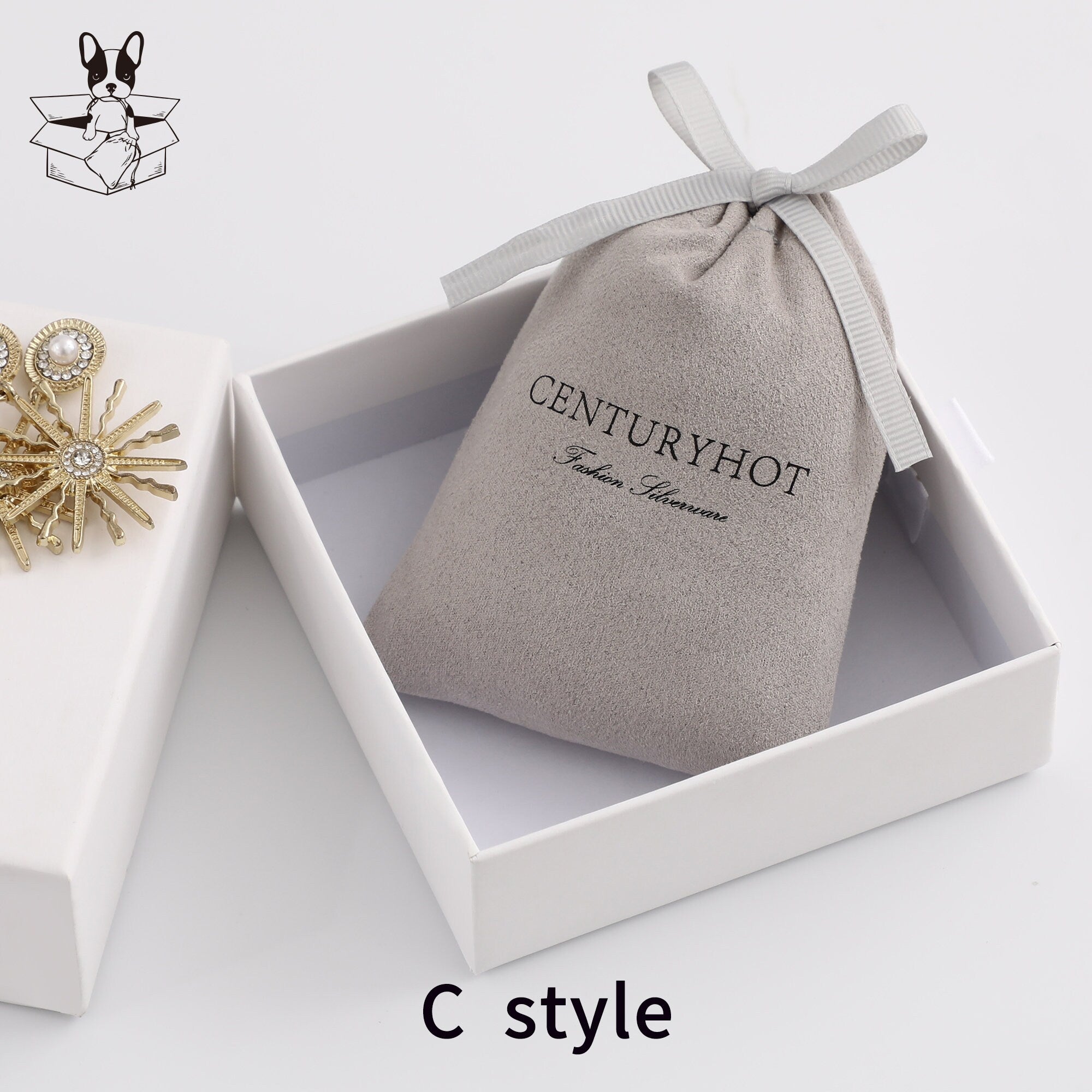 Personalized Suede Drawstring Bag: Custom Logo Jewelry Pouch-zoom-3