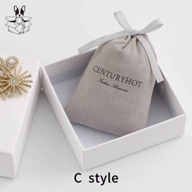Personalized Suede Drawstring Bag: Custom Logo Jewelry Pouch-zoom-