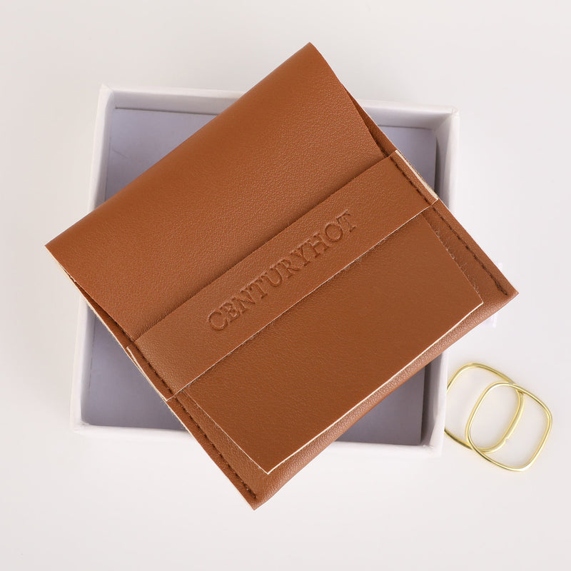 Customizable Faux Leather Jewelry Pouch, Personalized Logo Gift Wrap-zoom-